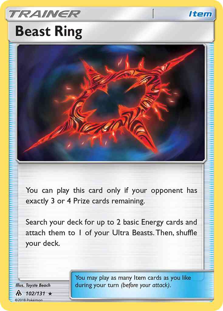 Rare sm6-102 non-holo – Pokémon Beast Ring - 102/131 - Rare [sm6-102] [Non-Holo]