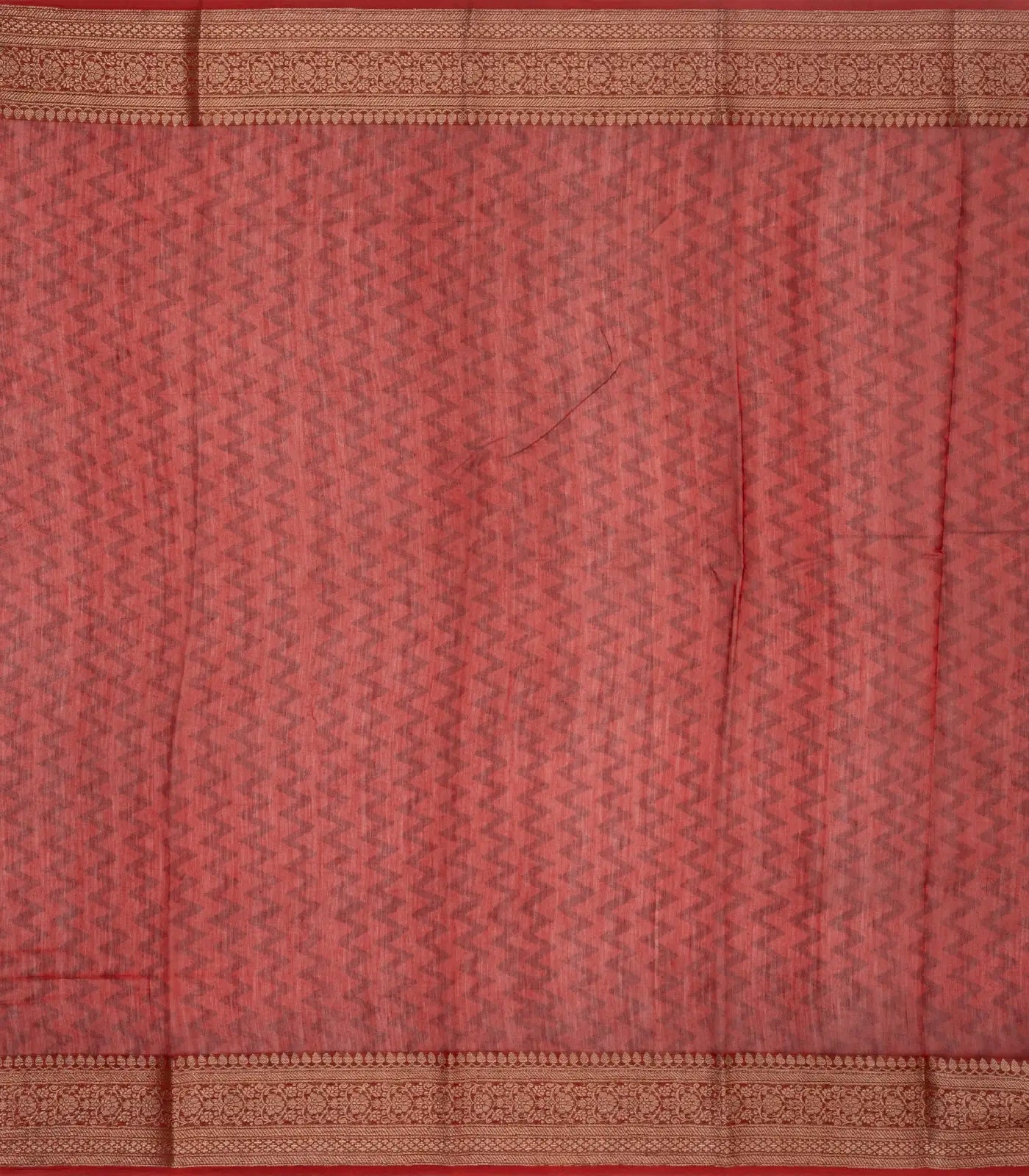 RmKV Indigo Woven Chanderi Cotton Saree With Red Border - view 4