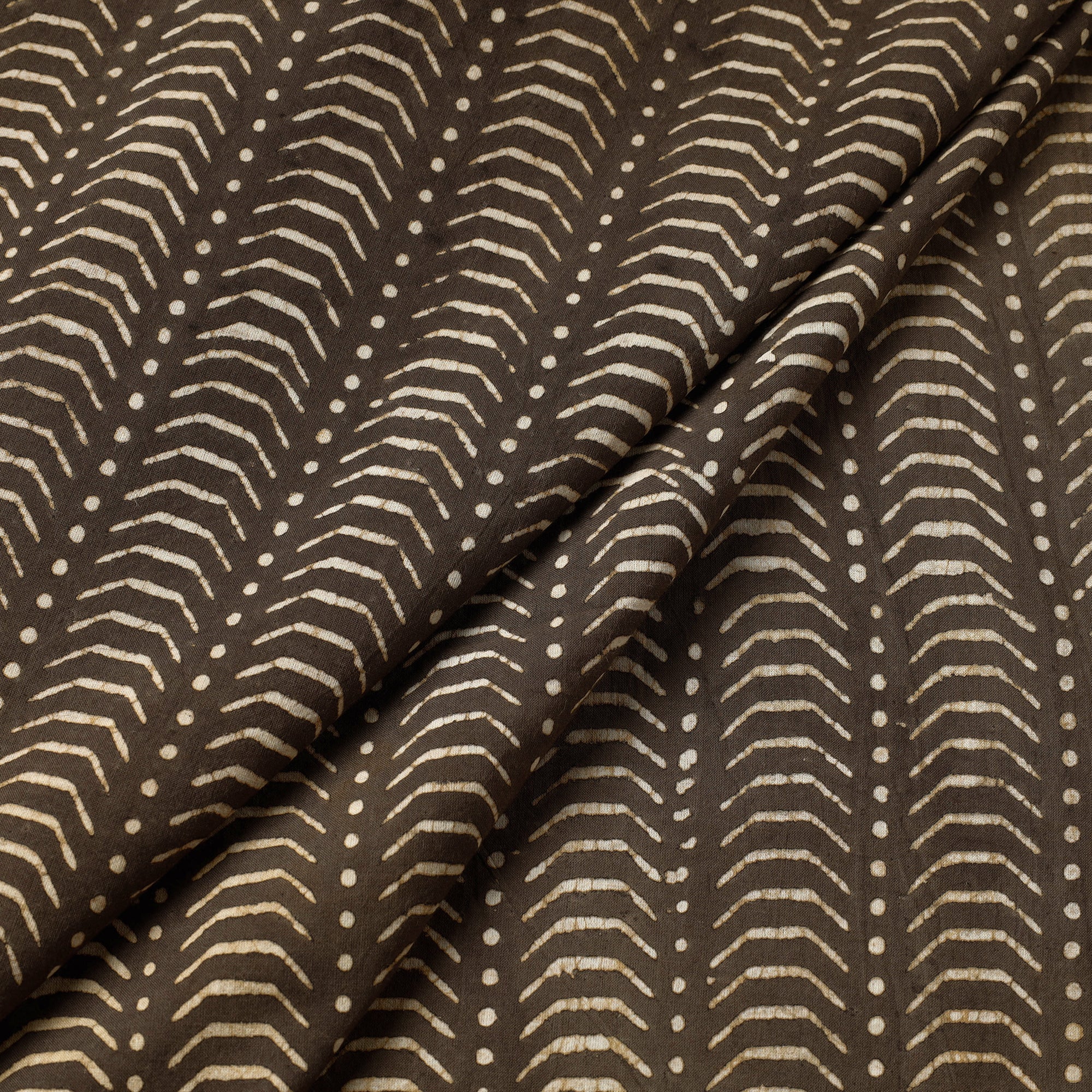 HAVELI CHRONICLES Brown - Pipad Block Printed Cotton Fabric - view 2