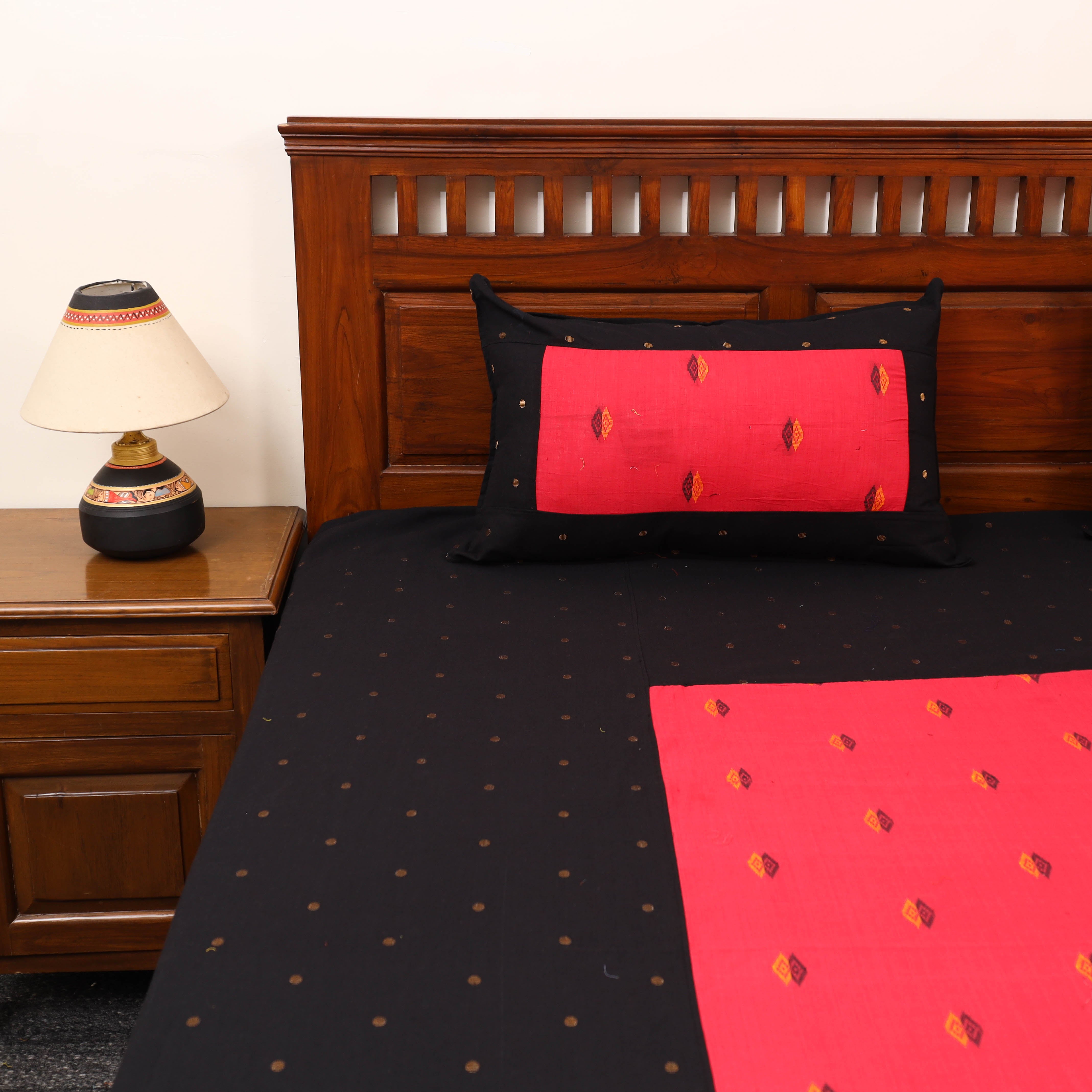 SOUTH KARGHA Black - Patchwork Cotton Double Jacquard Bedsheet Set 25 - view 2