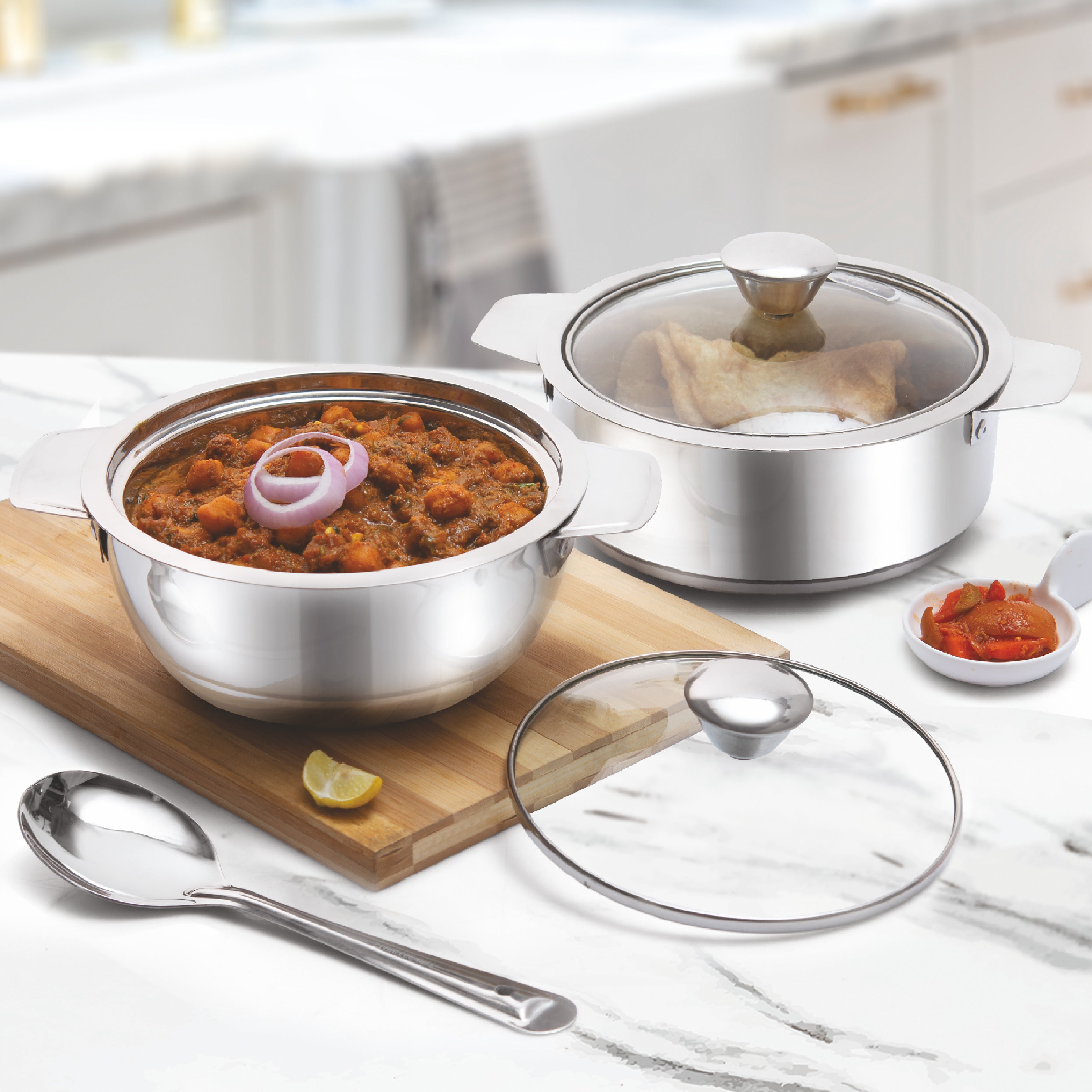 Cello Daawat Casserole Gift Set, Set of 3 – Silver