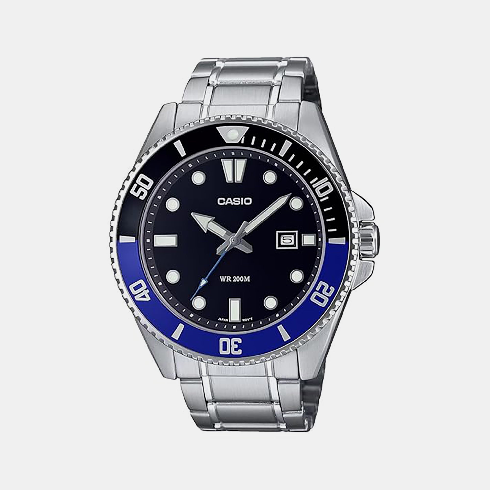 Casio Enticer Men Quartz Black Dial Analog Stainless Steel Watch A2190