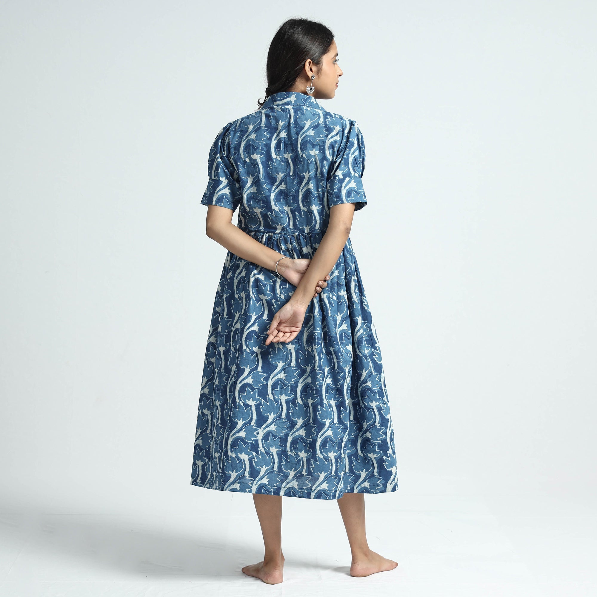 ITOKRI CASUALS Blue - Bindaas Art Block Printed Cotton Dress - view 6