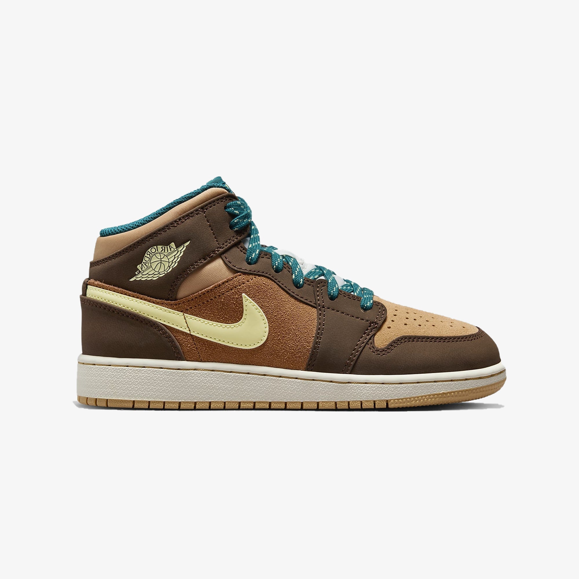 Jordan | AIR JORDAN 1 MID SE { CACAO WOW/LUMINOUS GREEN-ALE BROWN - view 6