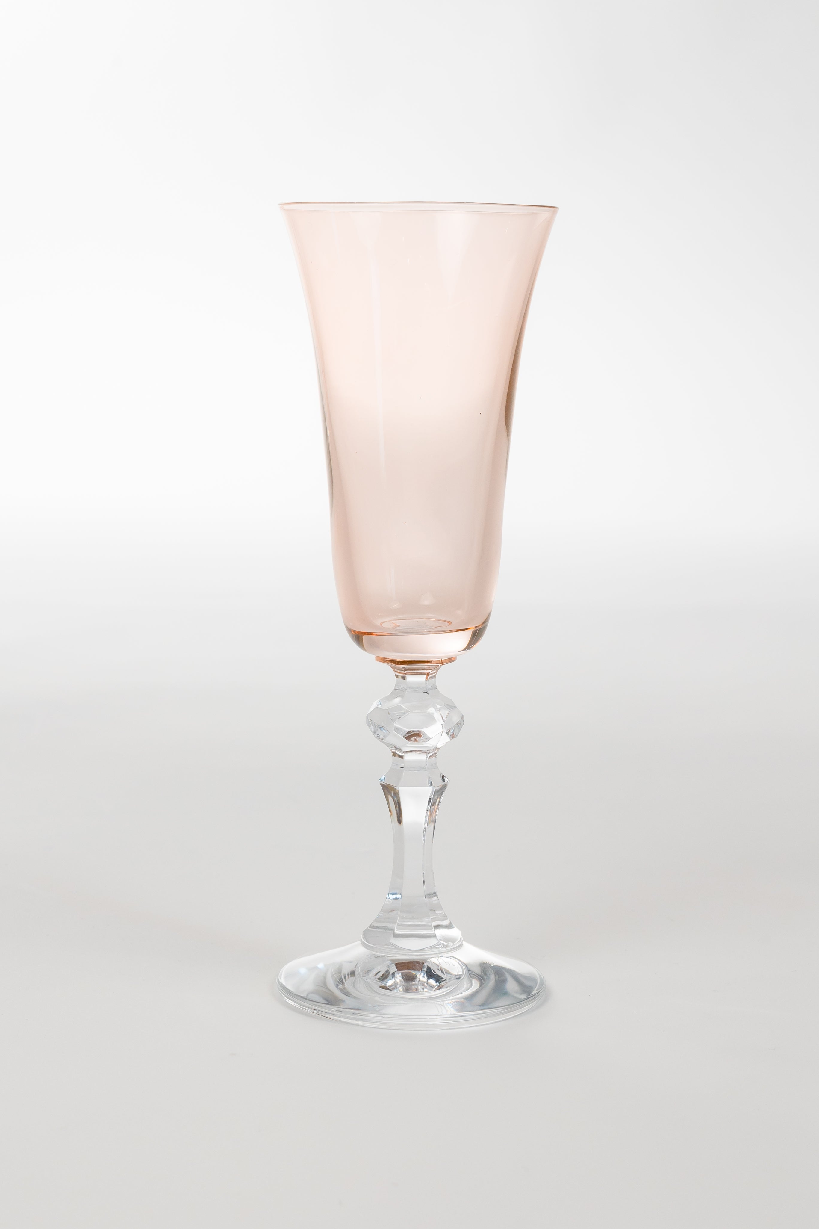Estelle Colored Glass Estelle Colored Regal Flute With Clear Stem - Set of 2 {Blush Pink} - view 3