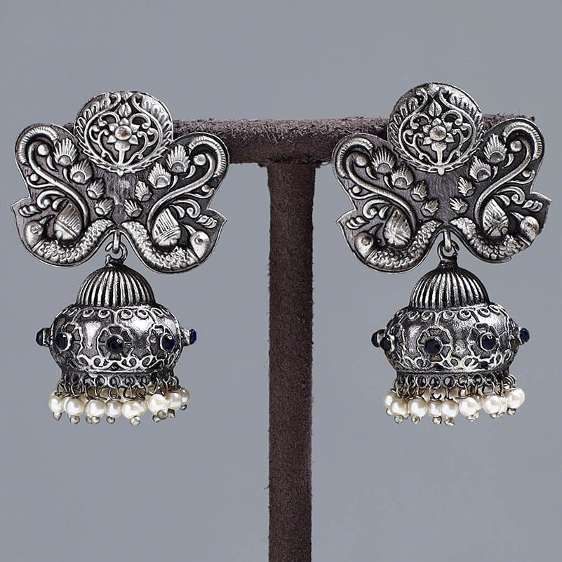 WHITE RIVER STORIES Antique Finish Oxidised German Silver Earrings 39 - view 2
