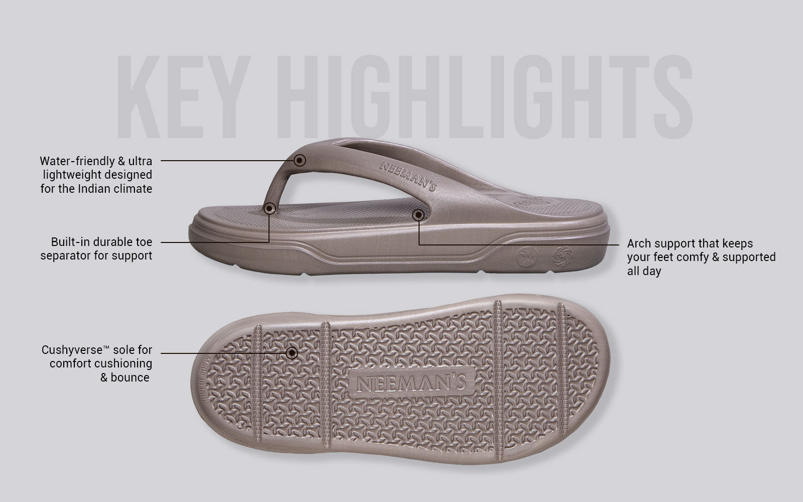Neeman's Cushers Flips For Women : Goat Grey - view 4