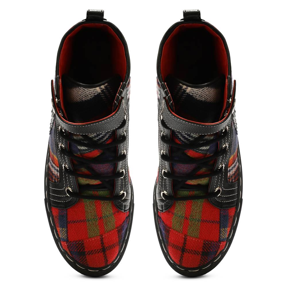 Banjaaran India Red Tartans HighTops for Women (discontinued) - view 2