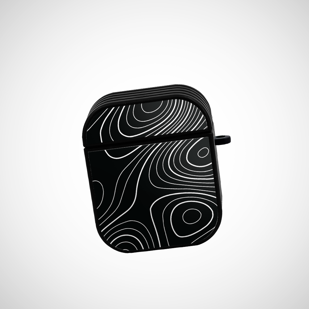 Cover It Up Black Topography Glass Airpods 1st Gen Case Covers