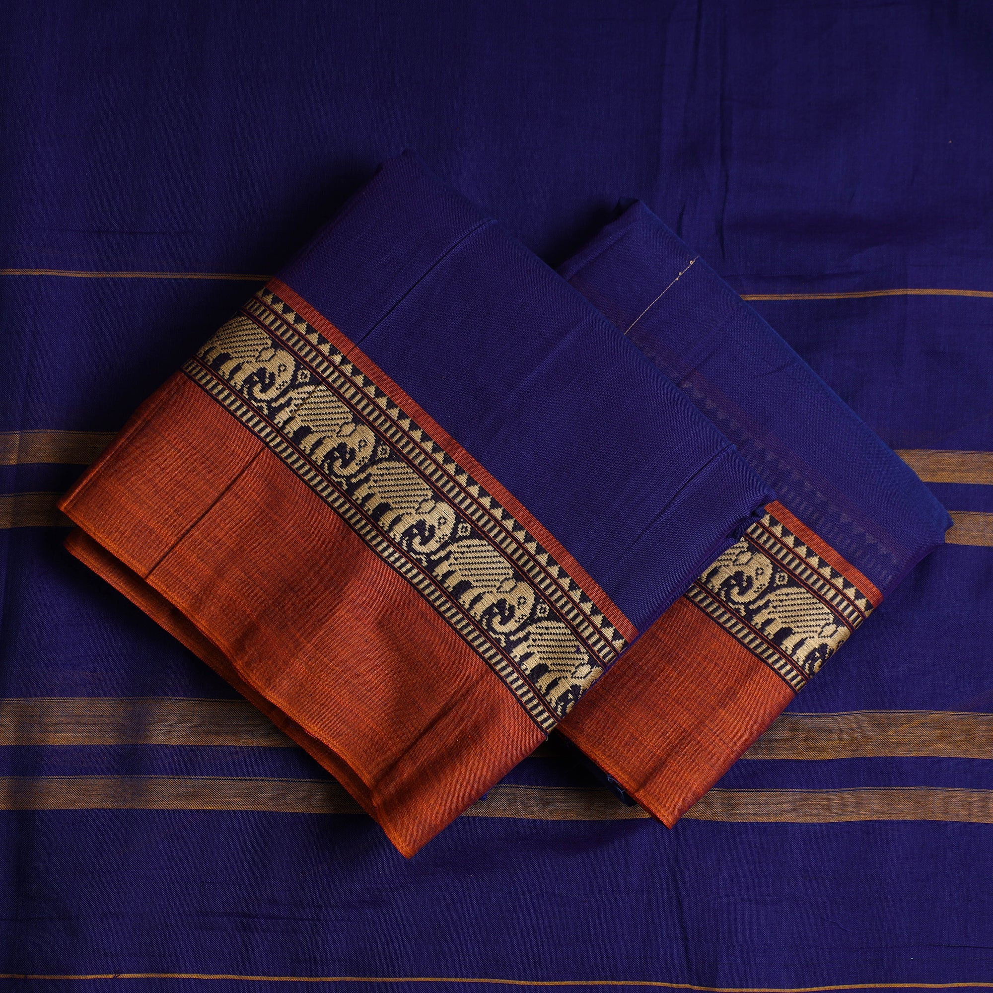 SOUTH KARGHA Blue - 3pc Mercerised Cotton Dharwad Dress Material 45 - view 2