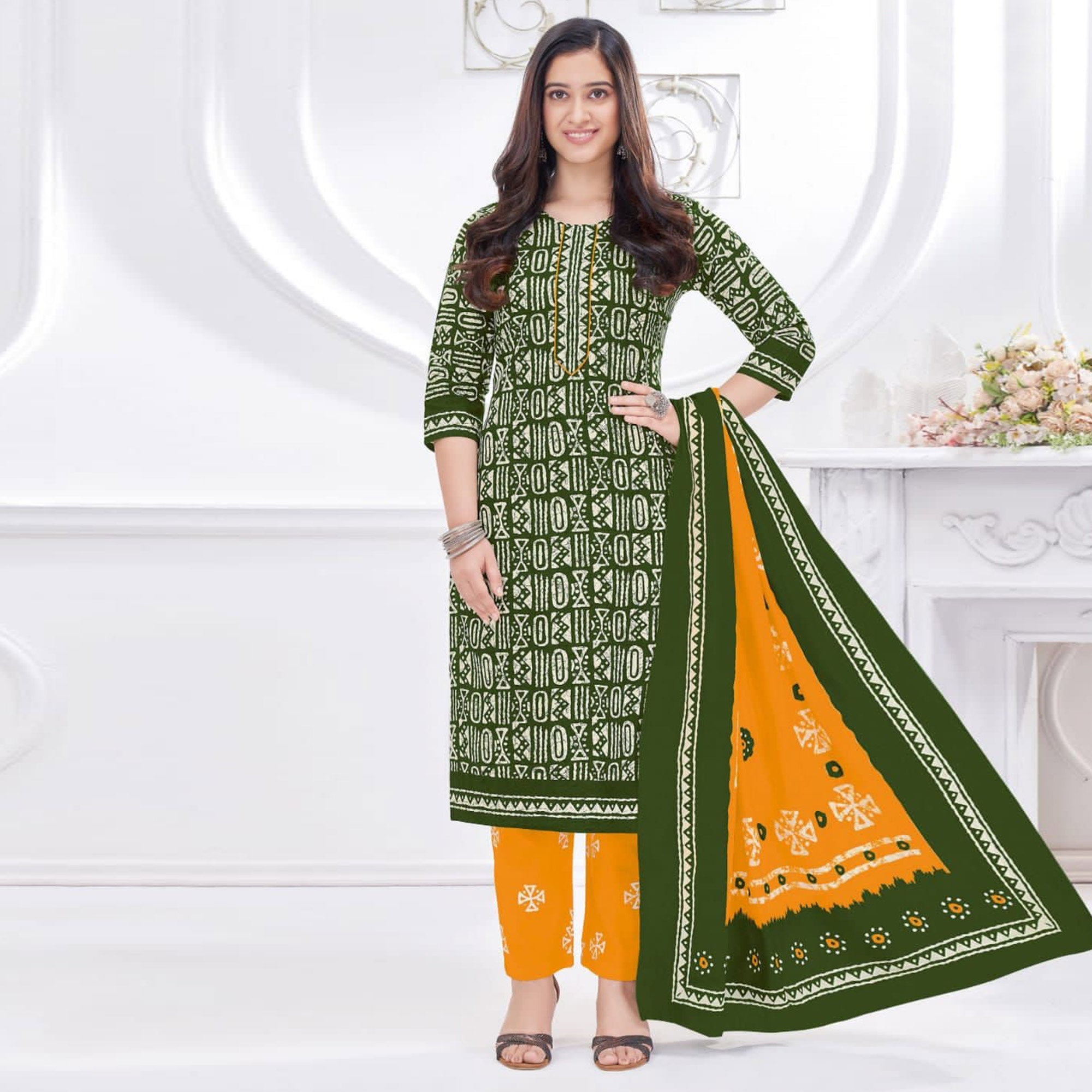 Green suits – BlackTree green-printed-cotton-suit