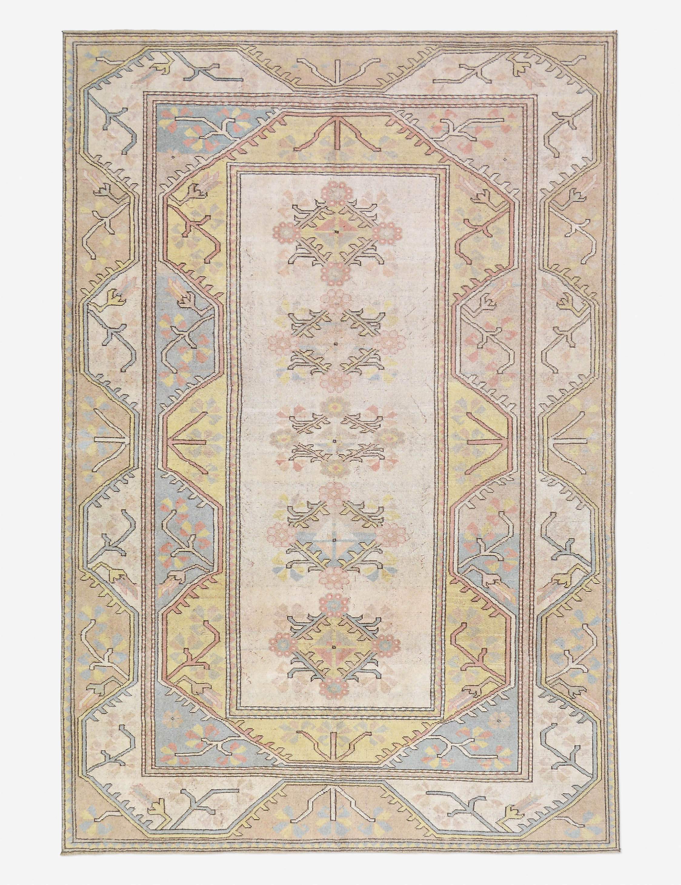 Lulu and Georgia Vintage Turkish Hand-Knotted Wool Rug No. 489, 6' 4" x 9' 4"