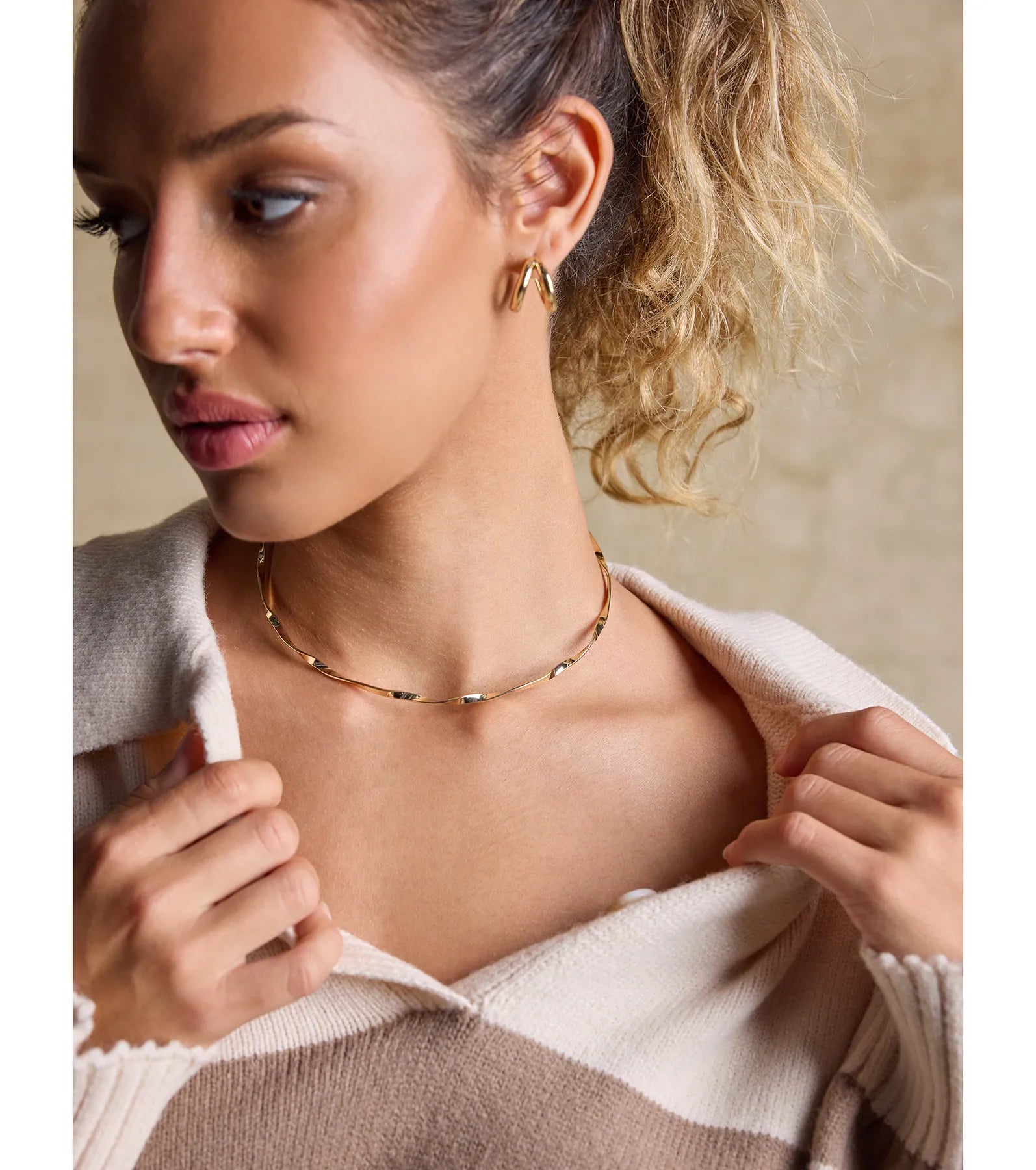 Windsor Effortless Twist Metal Collar Necklace - view 3