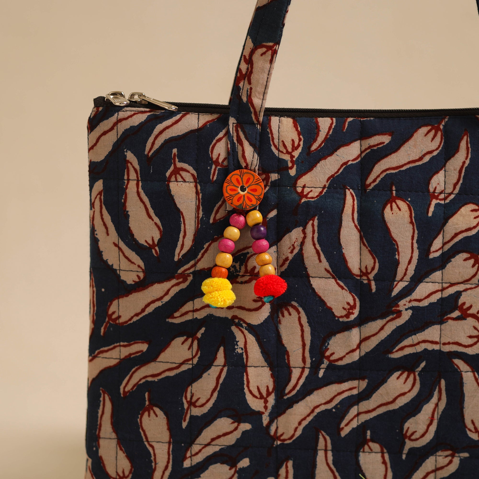 NOORI BAZAR Blue - Handcrafted Quilted Cotton Hand Bag 17 - view 2