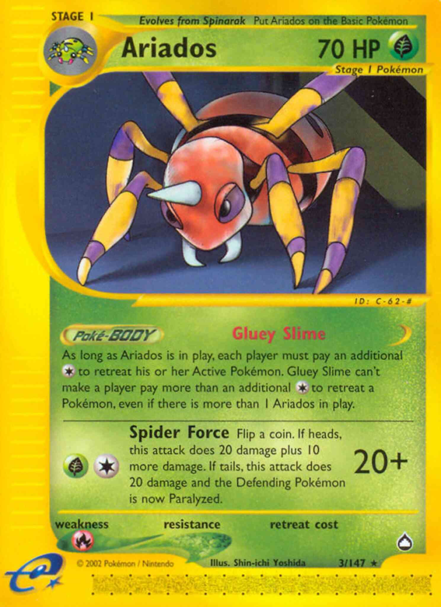 Rare ecard2-3 reverse – Pokémon Ariados - 3/147 - Rare [ecard2-3] [Reverse Holo]
