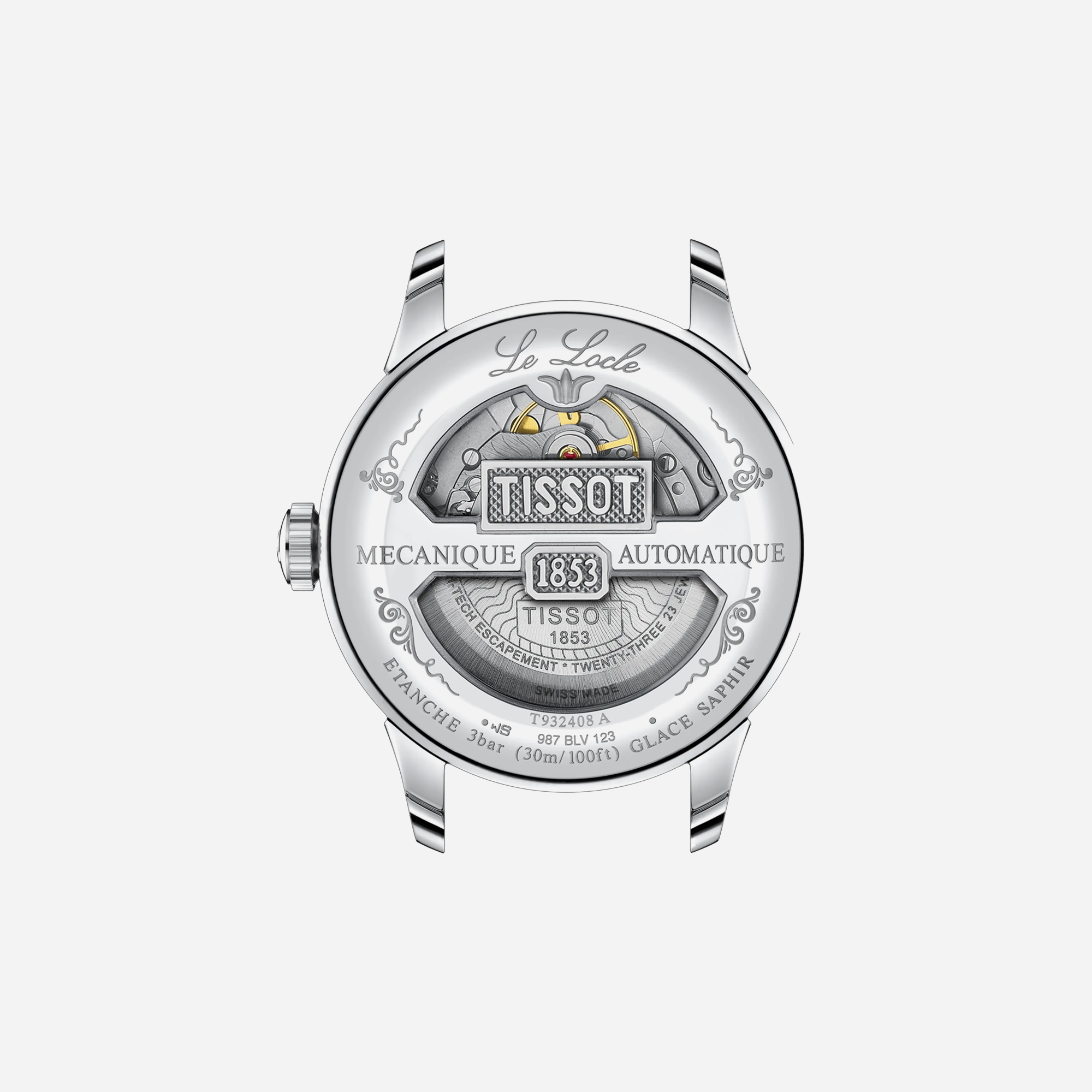 Tissot Le Locle COSC 39.3mm Silver Dial Grey Stainless Steel 18K Rose Gold Bezel Automatic Watch - view 2