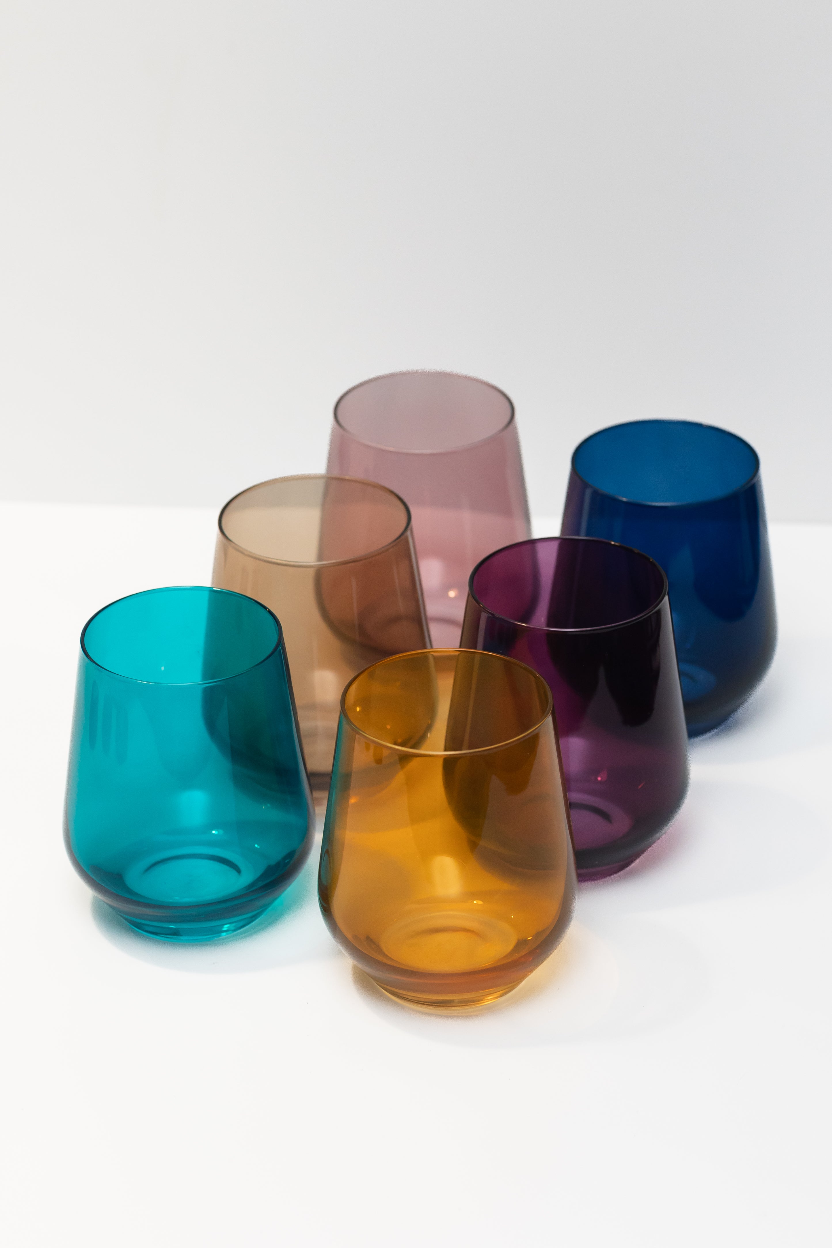Estelle Colored Glass Estelle Colored Wine Stemless - Set of 6 {Fall Mixed Set}