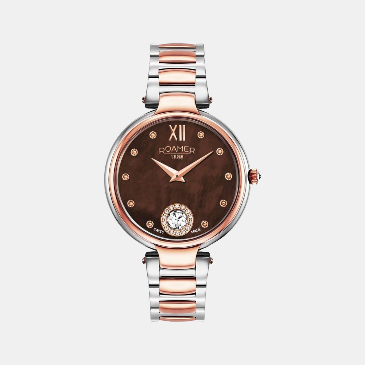 Roamer Aphrodite Women Quartz Brown Dial Analog Stainless Steel Watch 600843 49 69 50