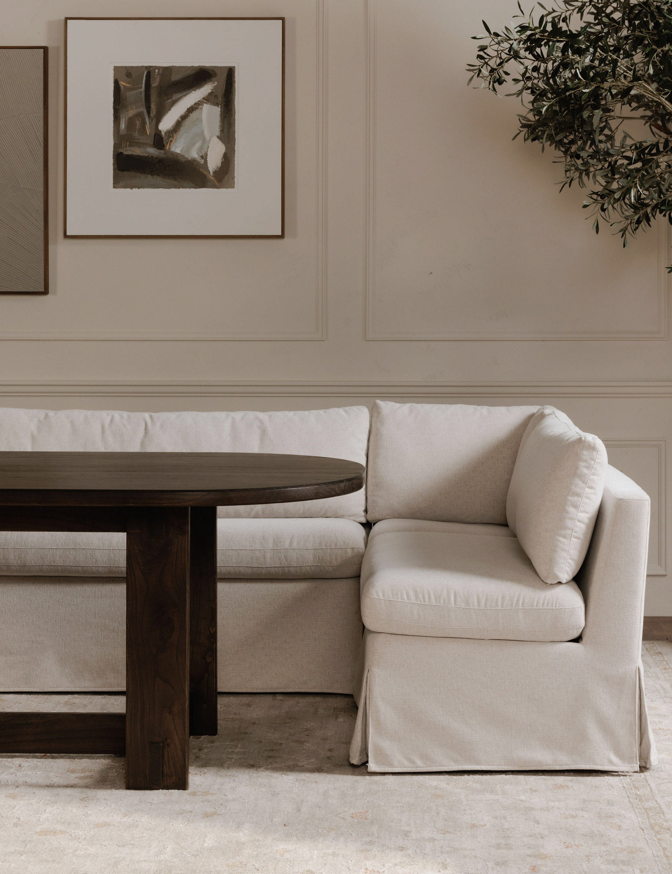 Lulu and Georgia Carmella Slipcover Dining Bench - view 2