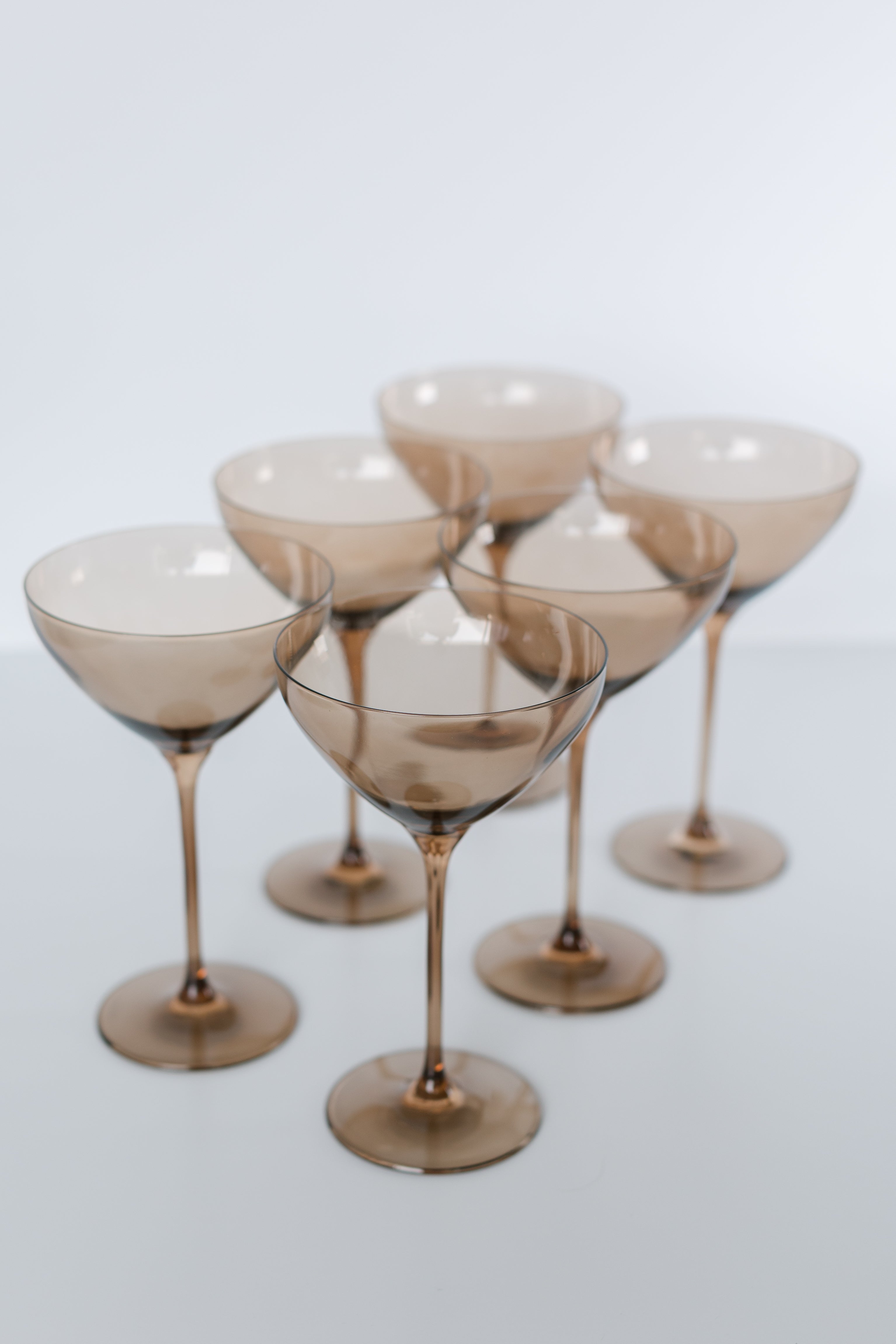 Estelle Colored Glass Estelle Colored Martini Glass - Set of 6 {Mocha Mousse (Our Amber Smoke)} - view 2