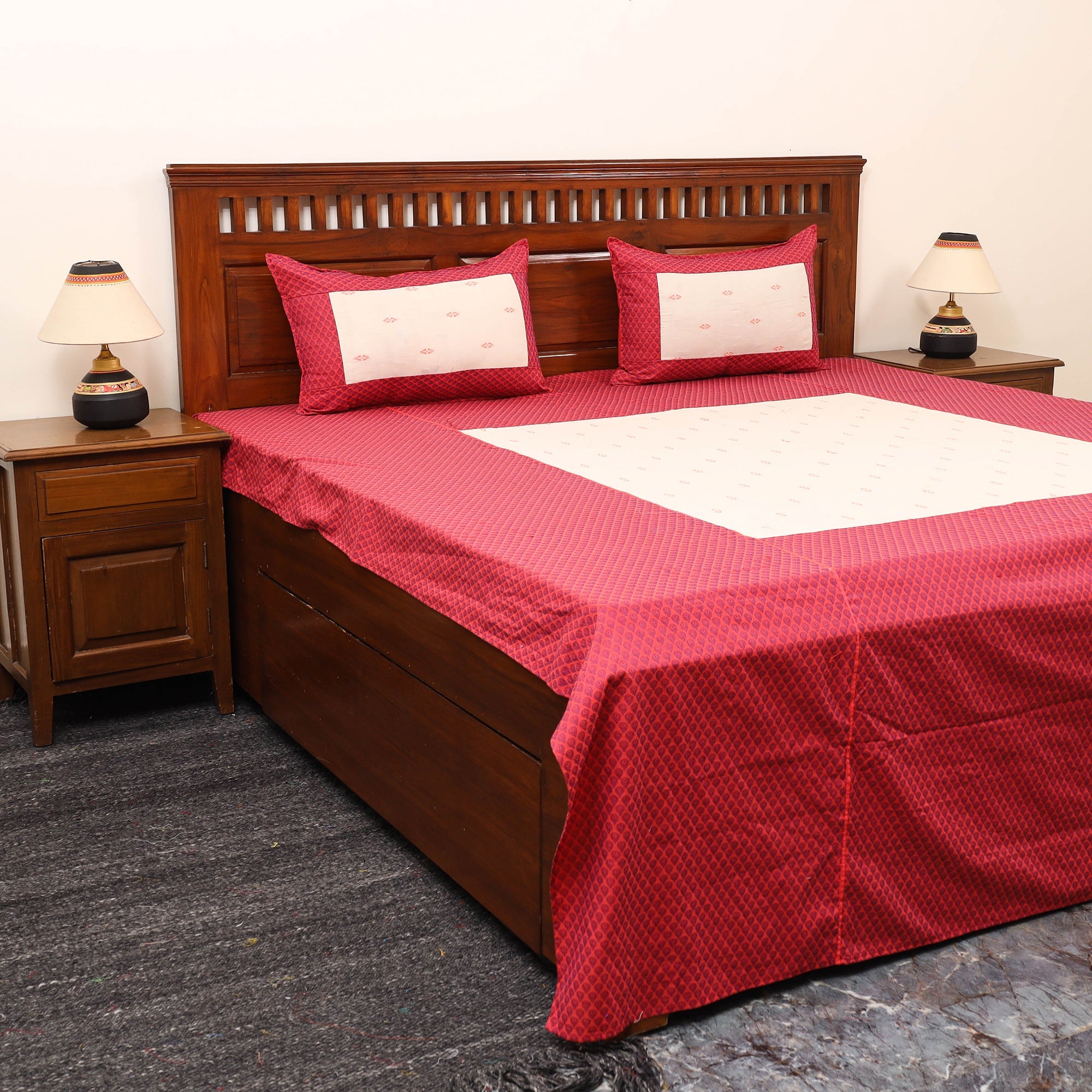 SOUTH KARGHA Patchwork Cotton Double Jacquard Bedsheet Set 23