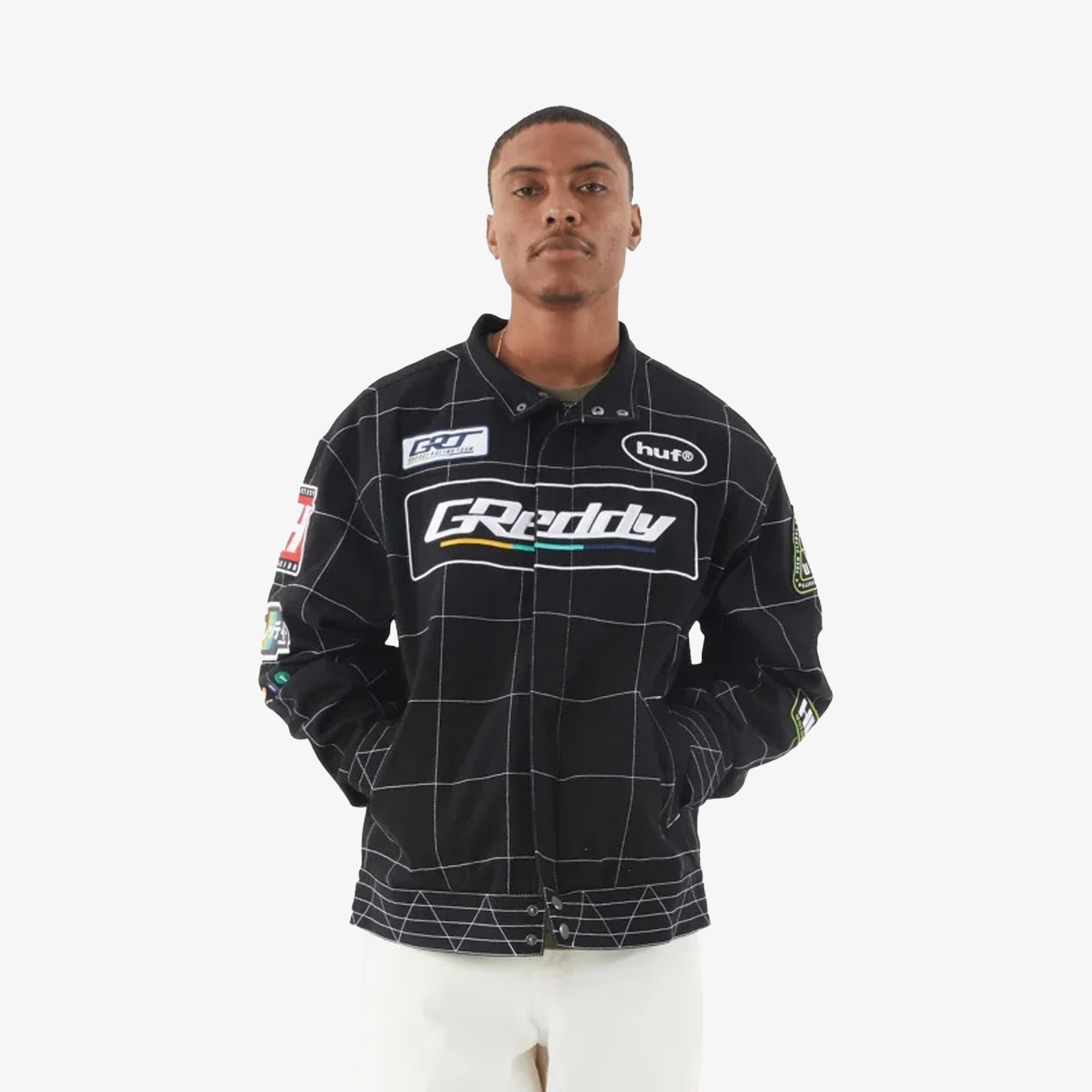 Huf | X Greddy Racing Team Jacket { Black/white