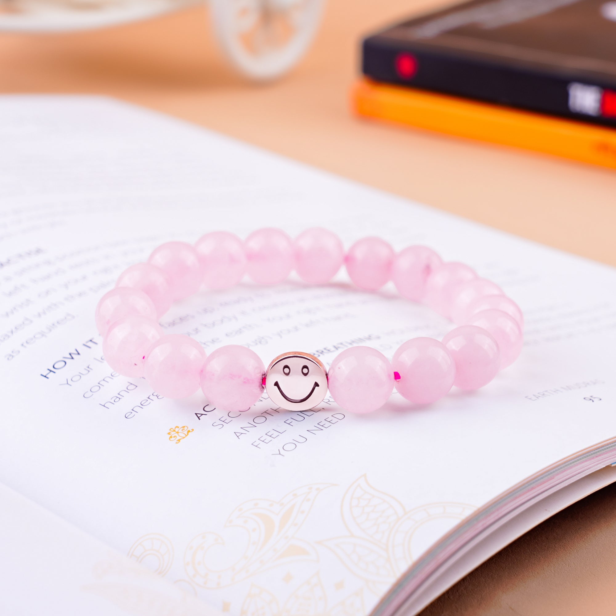 Gemsmantra Smile Bracelet - Rose Quartz