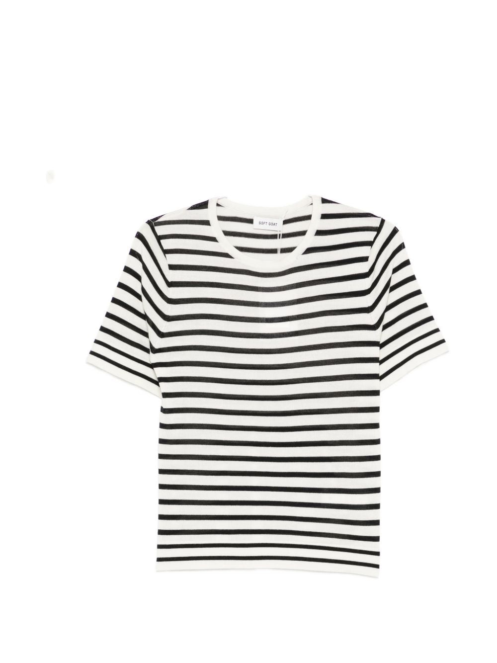 Soft Goat Silk and cashmere striped t-shirt – Silk 55%, Cashmere 45%