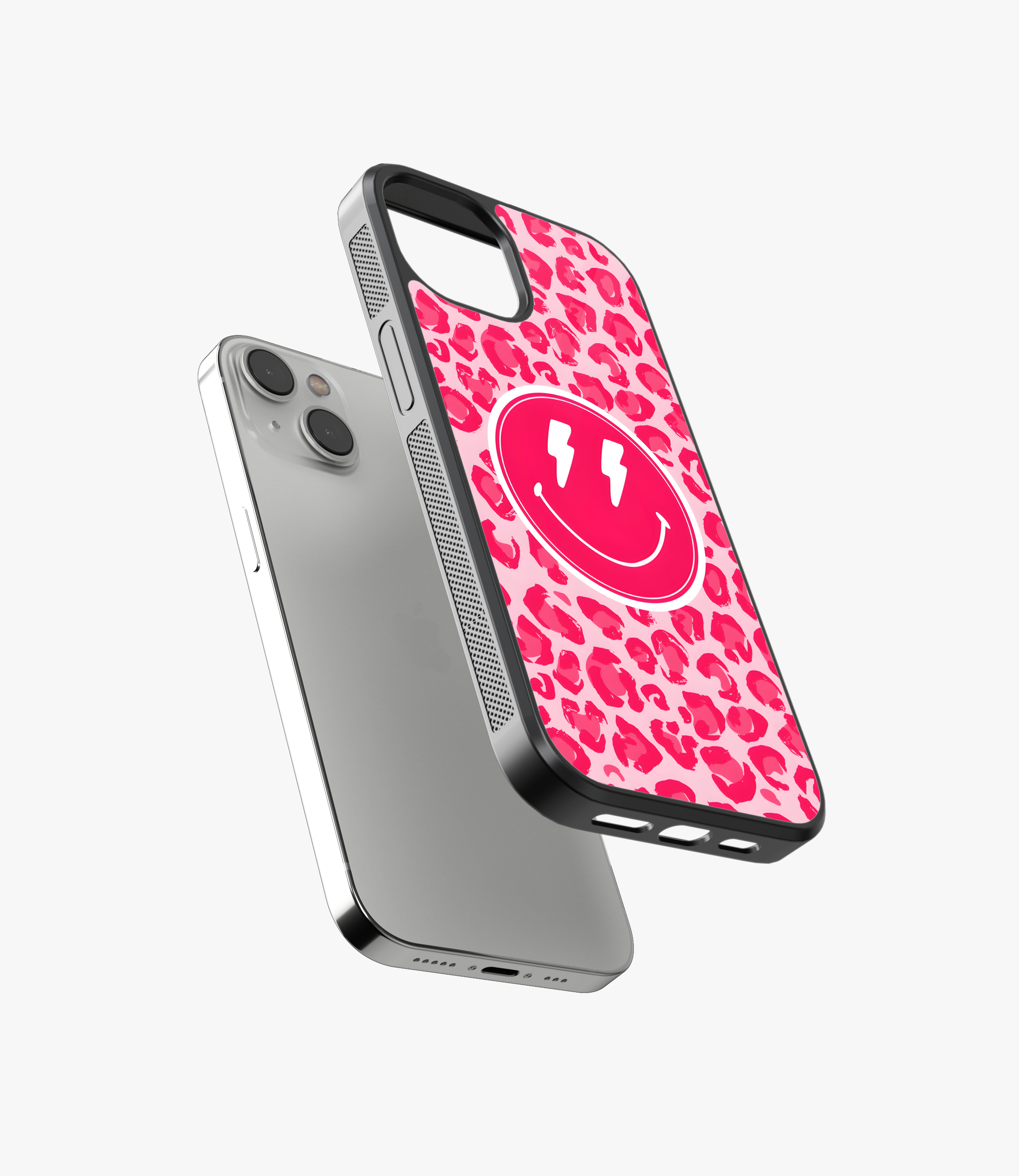 The Case Company Pink Leopard Smiley Glass Phone Case - view 3