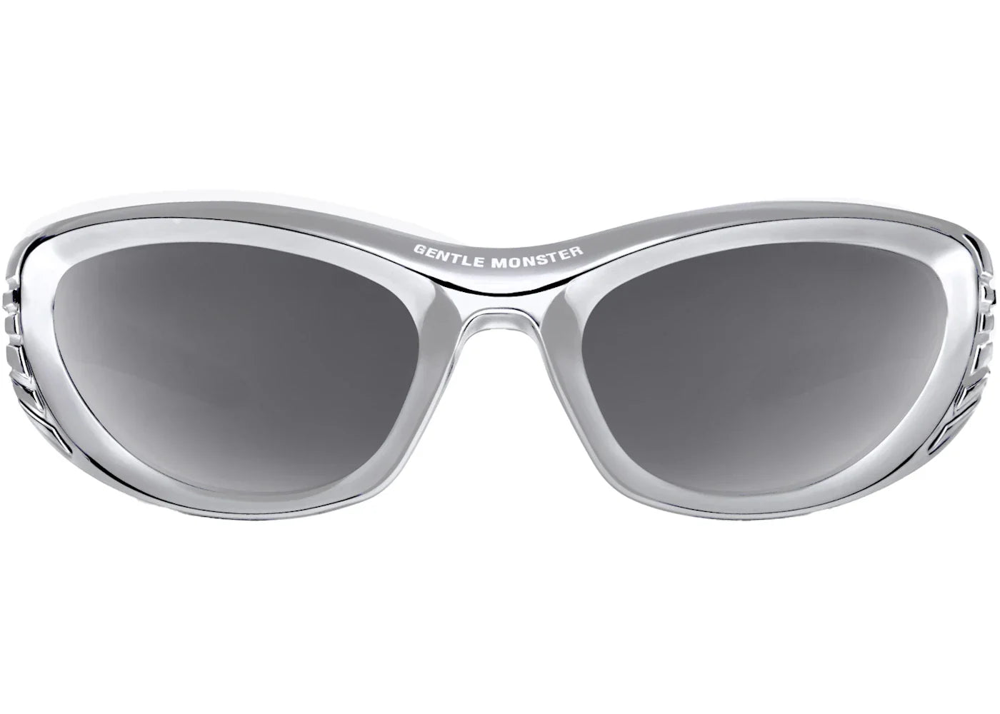 Chrome silver gray – Gentle Monster X Mugler Spiral Sunglasses Chrome Silver/Gray (02 Cs1)