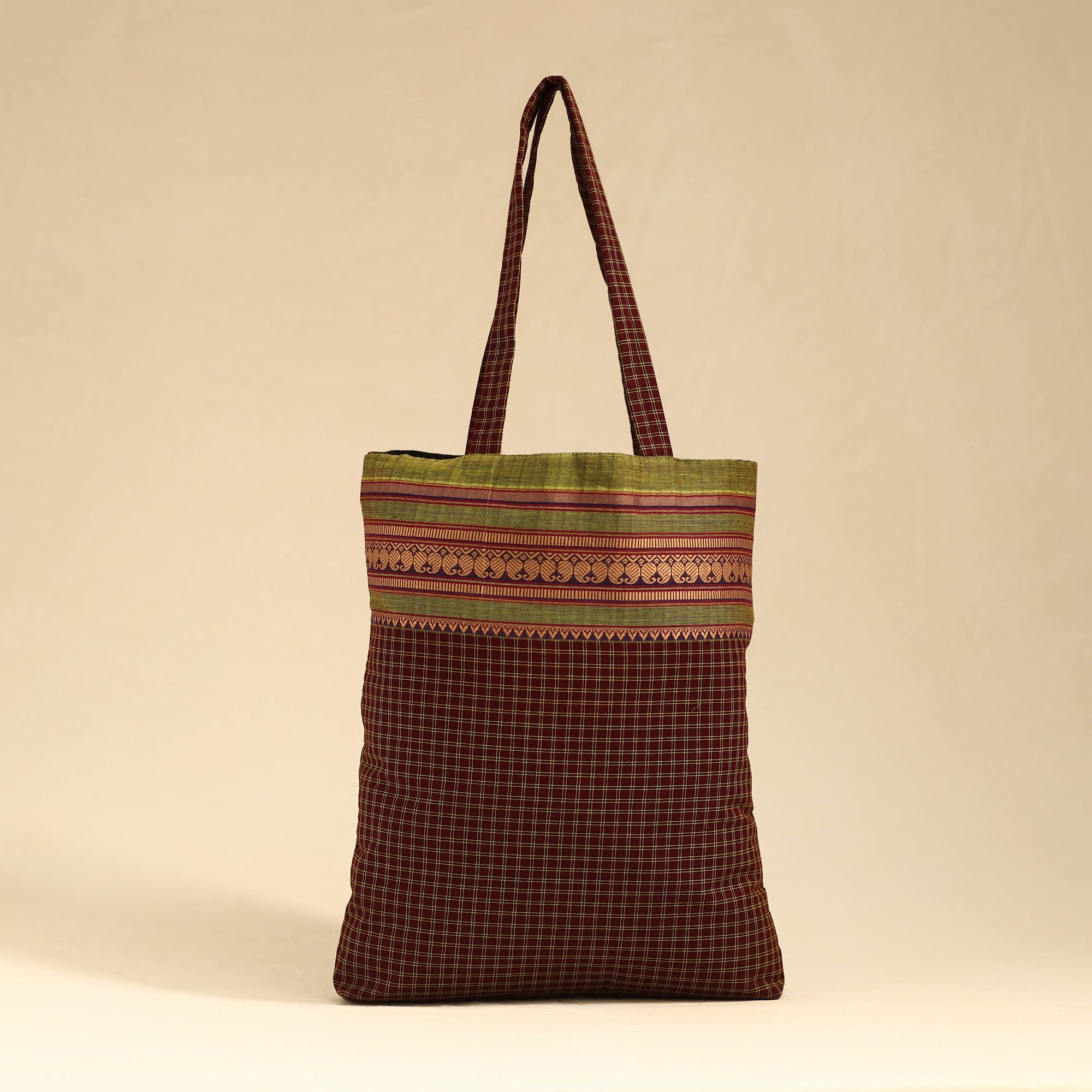 NOORI BAZAR Brown - Kanchipuram Cotton Tote Bag 07