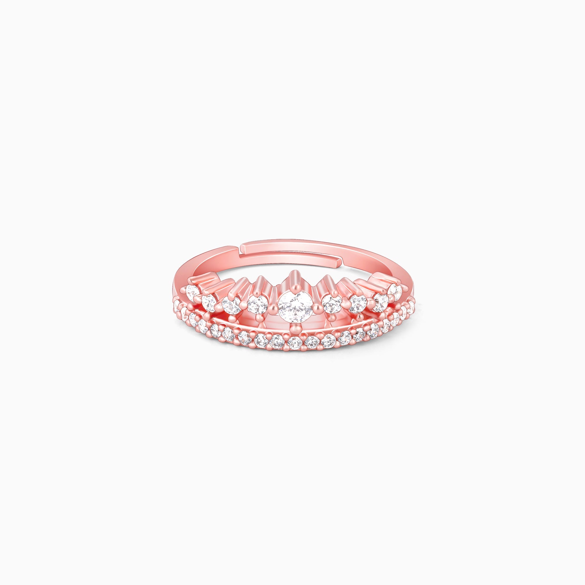 GIVA Jewellery Rose Gold Queen's Crown Ring