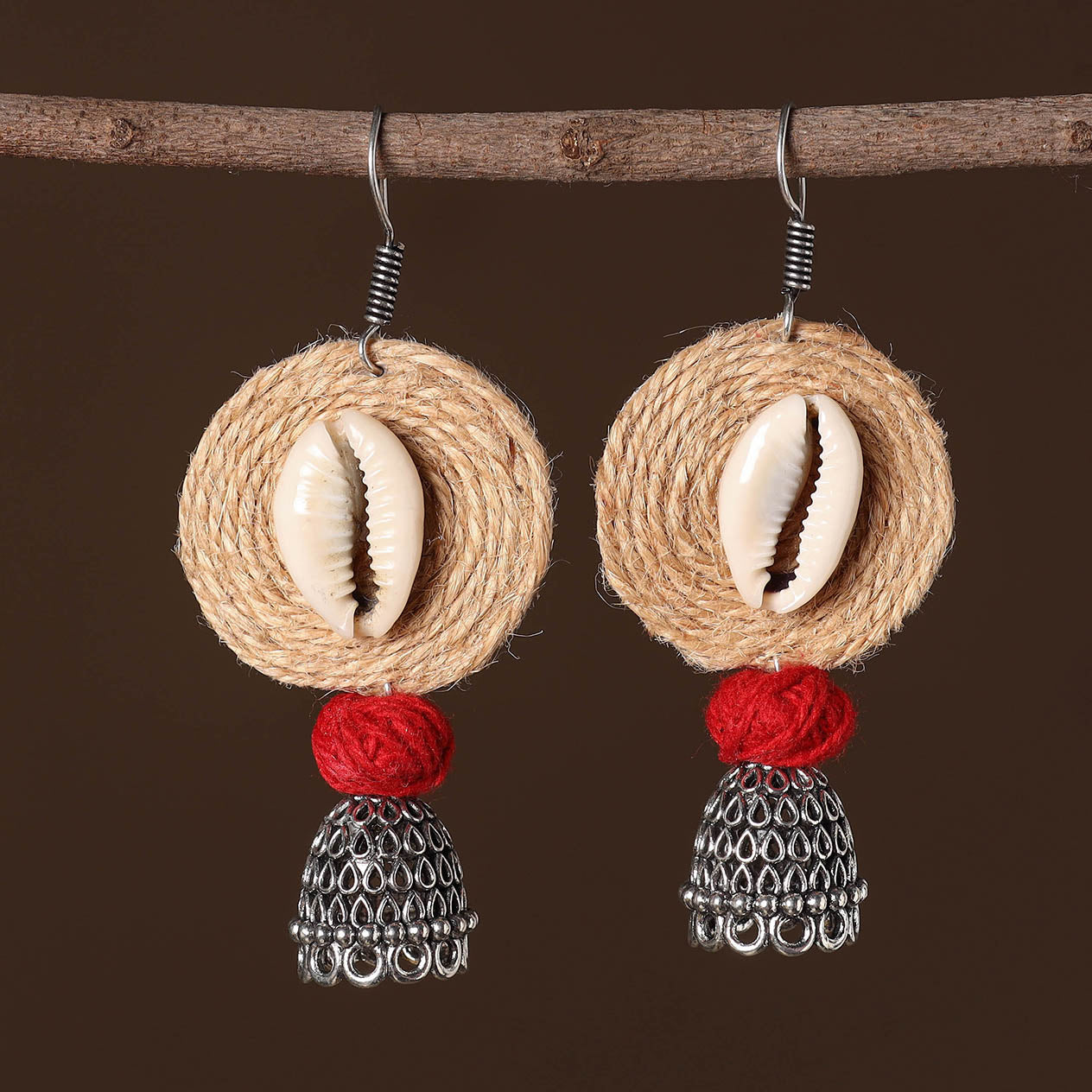 JALPARI Komal German Silver Jute Jhumki Earrings - view 2