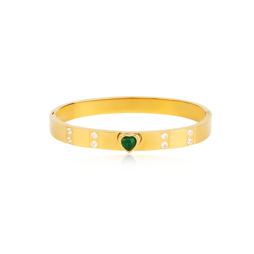 Ash Designs Heart Oasis 18K Gold Plated Bangle