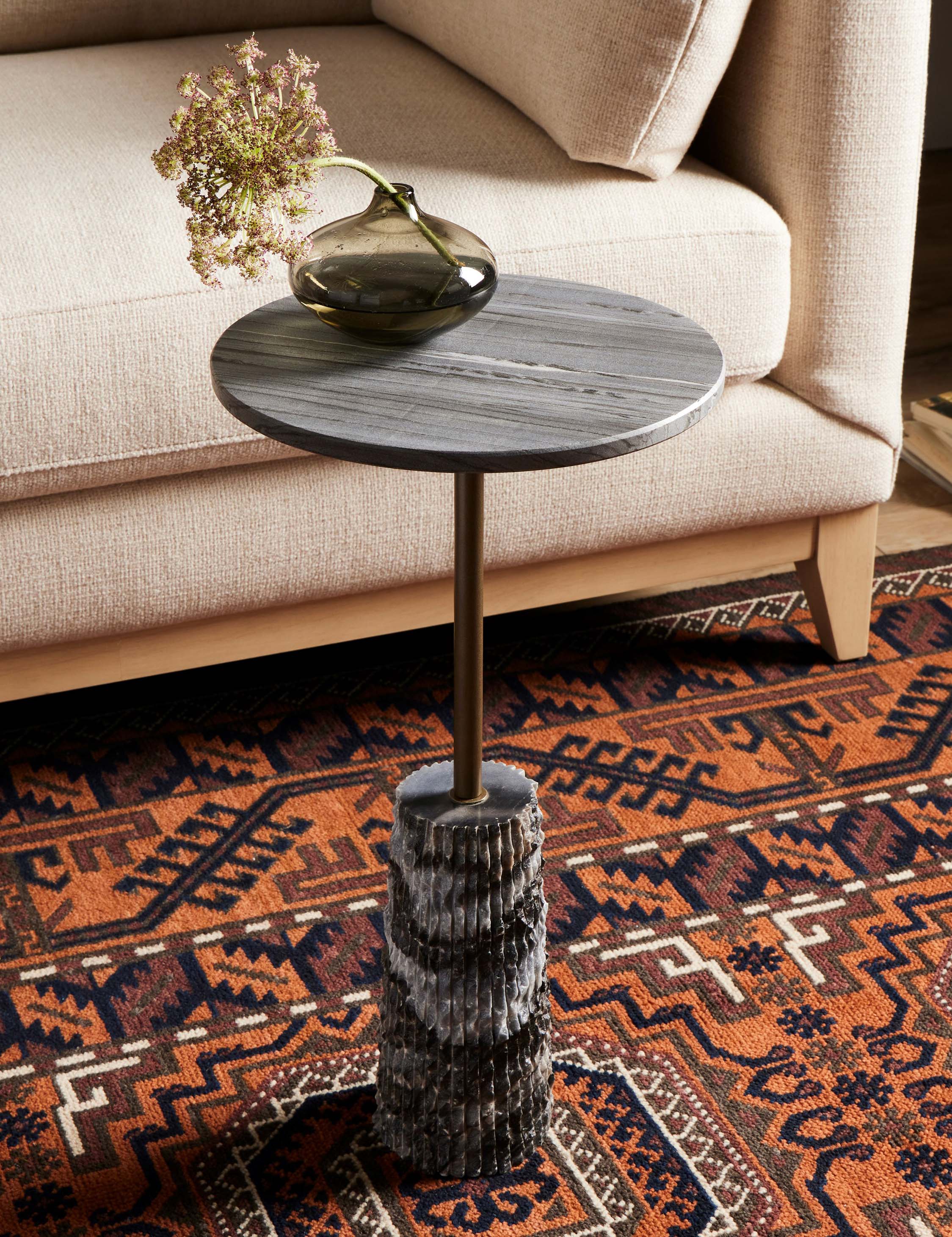 Lulu and Georgia Fallow Round Side Table – Gray Marble - view 2