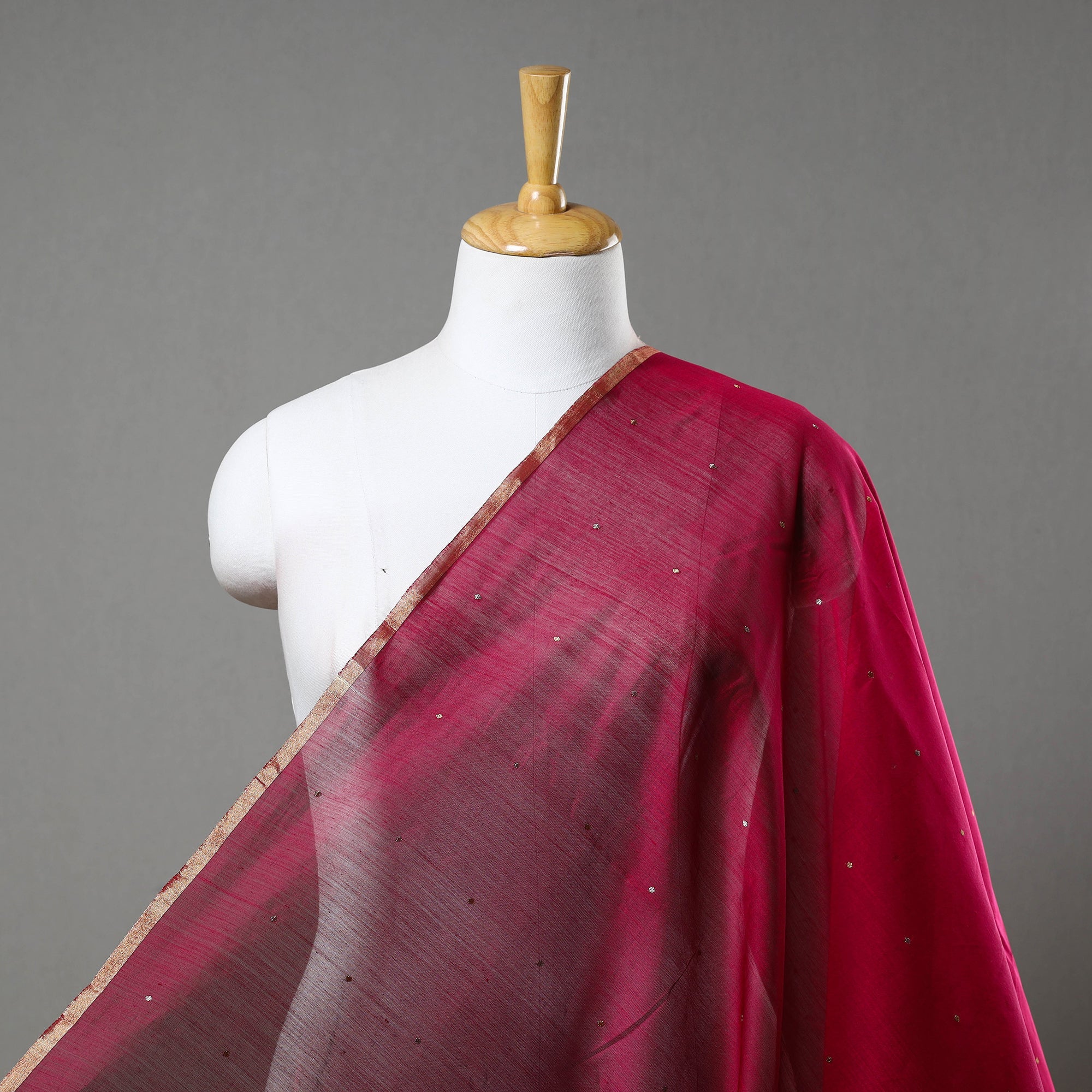 CHANDERI BY RAUPH KHAN Traditional Handloom Chanderi Silk Cotton Fabric 03