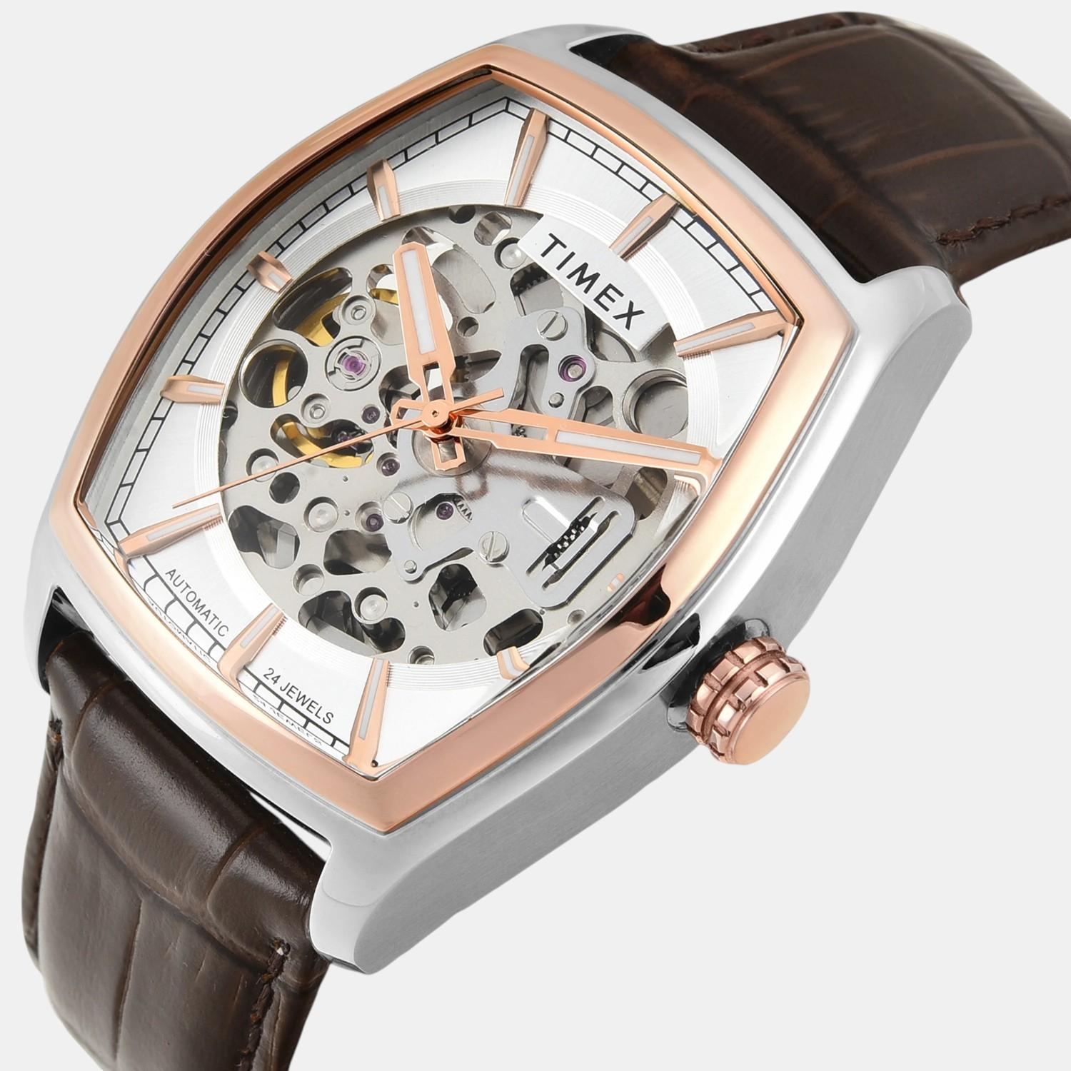 Timex Fashion Men Automatic Silver Dial Analog Leather Watch TWEG25901 - view 2