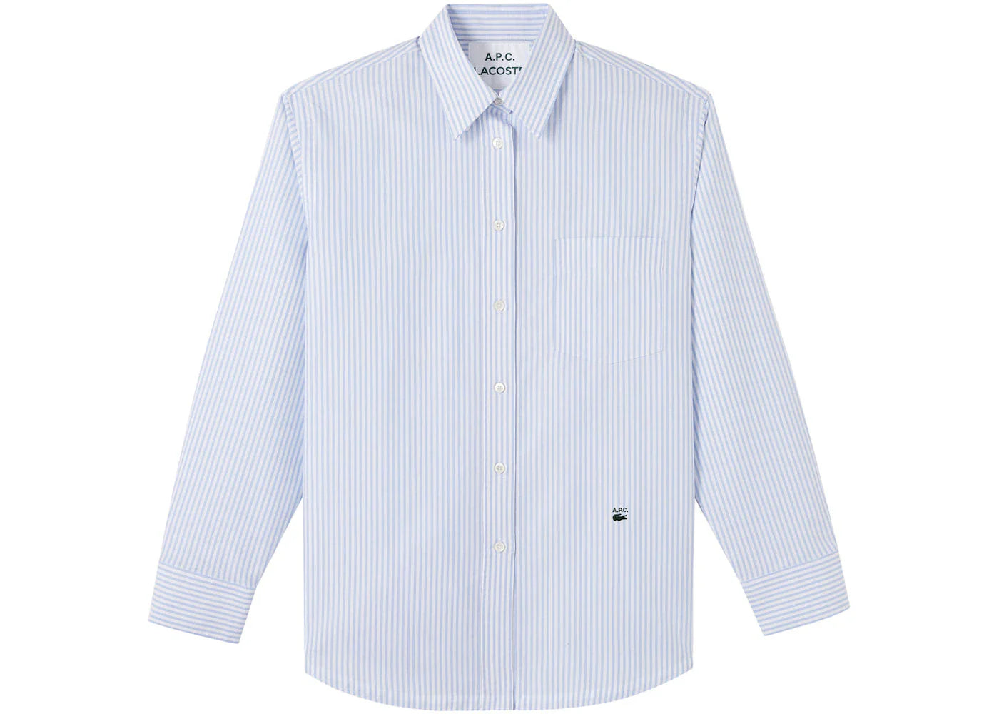 P c x – A.P.C. x Lacoste Women's Striped Shirt Blue
