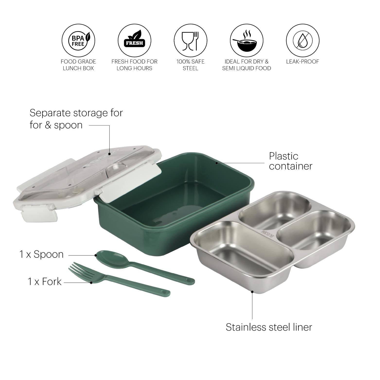 Cello Meal Buddy Insulated Lunch Box with Flatware - view 8