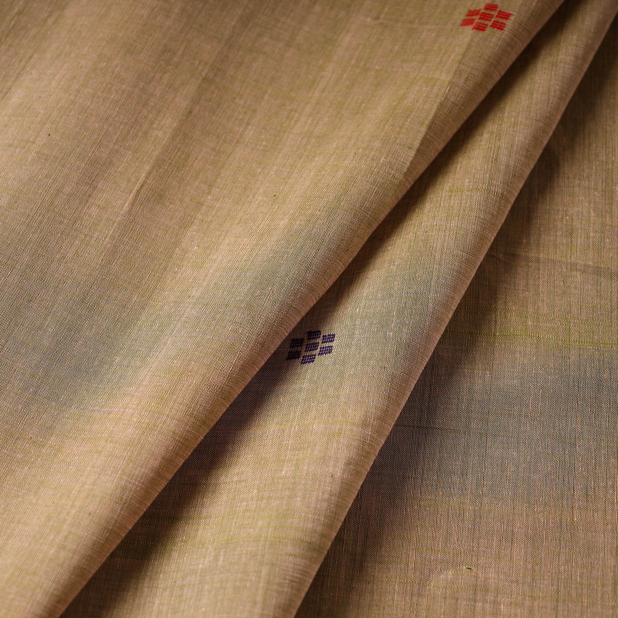 ARTISAN DIRECT BY CREATIVE DIGNITY Brown - Mangalagiri Handloom Cotton Thread Buti Fabric - view 2