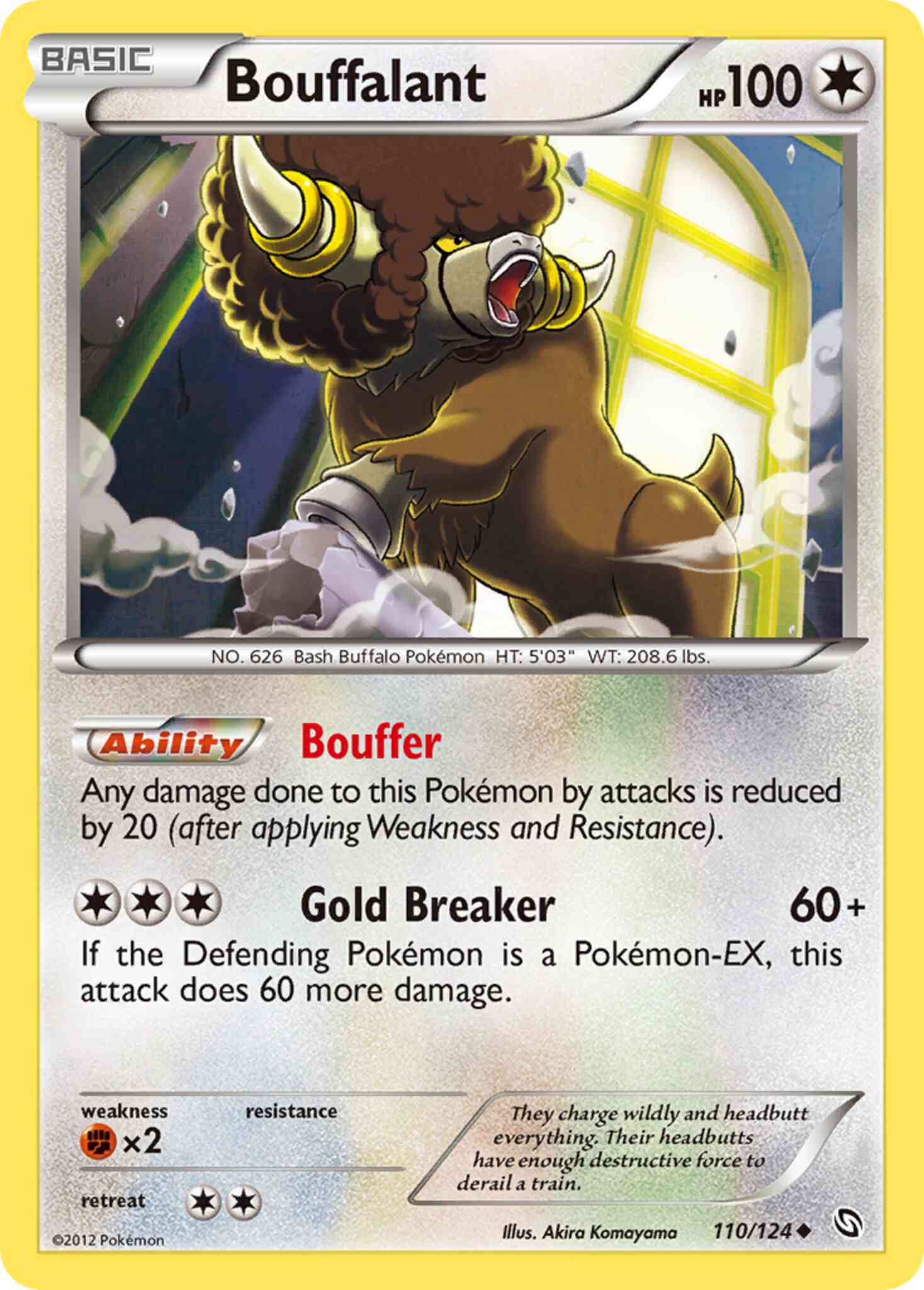 Uncommon bw6-110 reverse – Pokémon Bouffalant - 110/124 - Uncommon [bw6-110] [Reverse Holo]