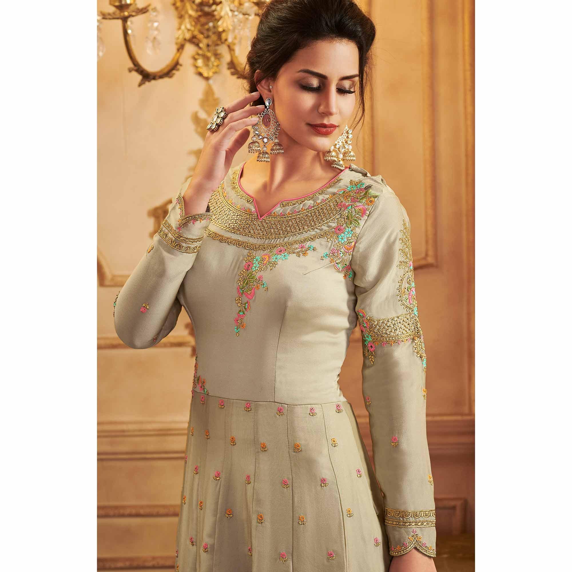Peachmode Seller Chiku Partywear Embroidered Georgette Anarkali Suit - view 5