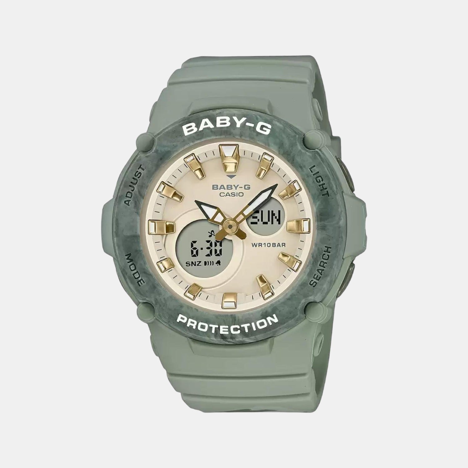 Casio Baby-G Women Quartz Beige Dial Analog-Digital Resin Watch BX196