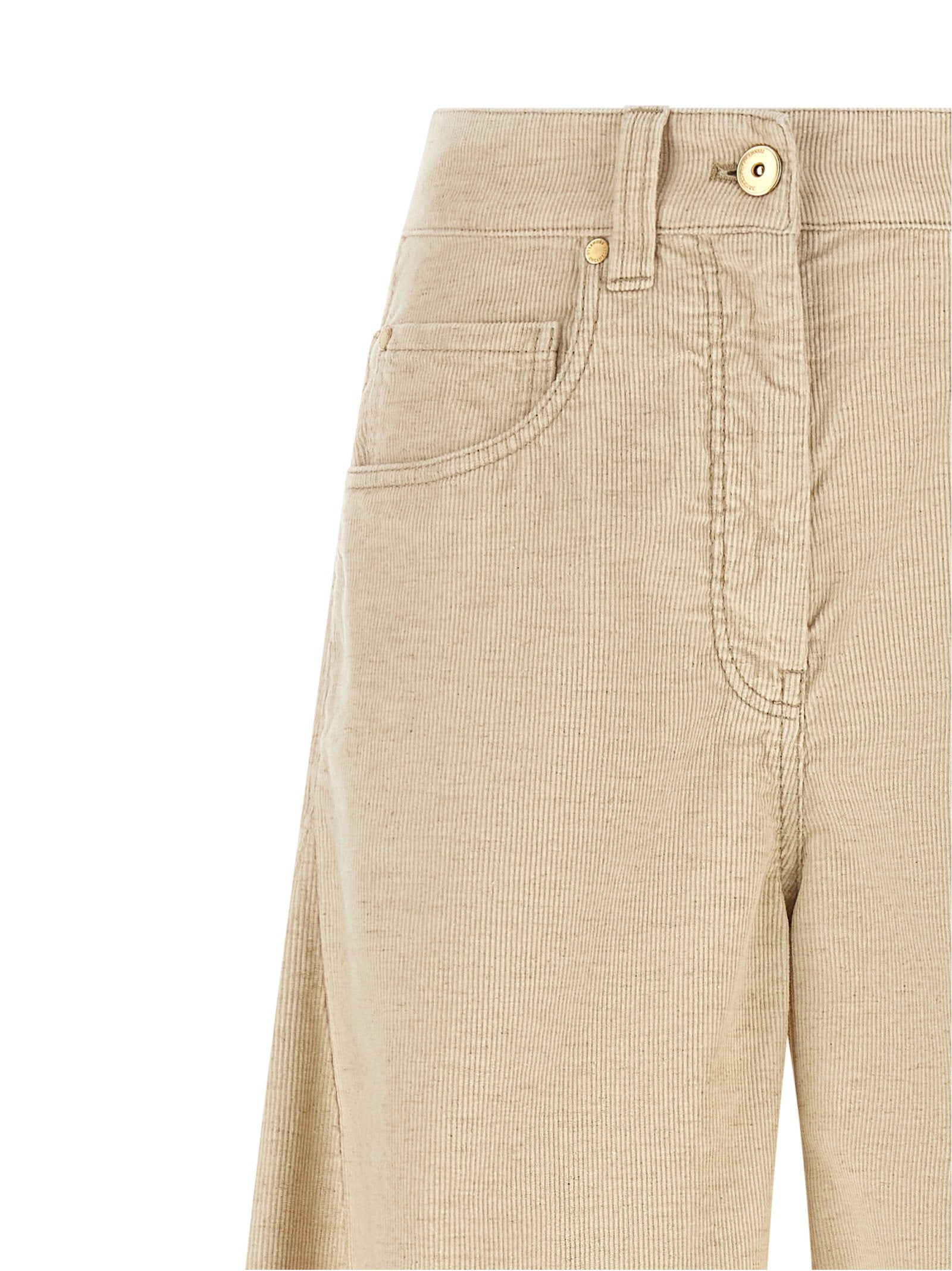 Brunello Cucinelli The Wide Barrel Pants – 86% cotton, 14% linen - view 3