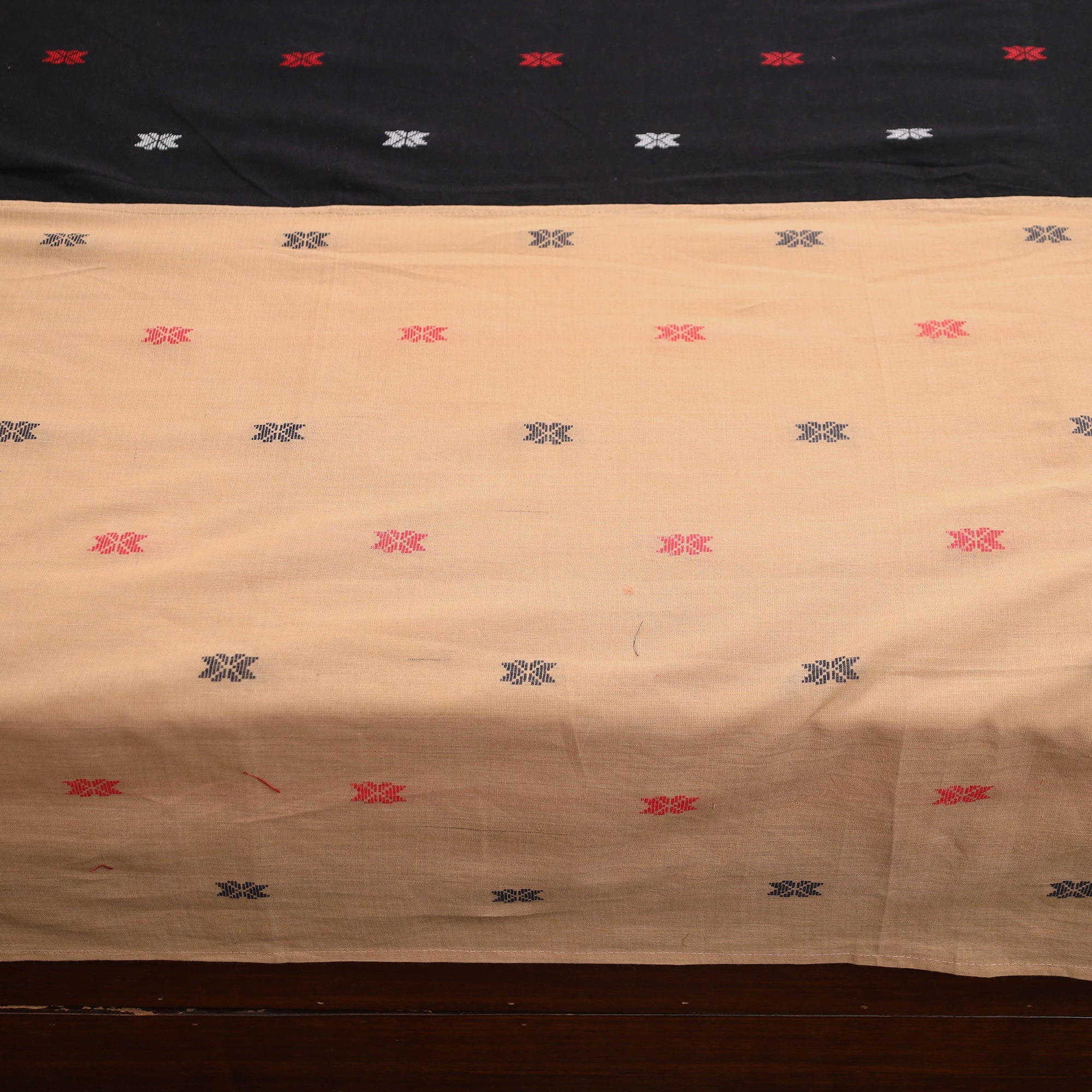 SOUTH KARGHA Beige - Jacquard Patchwork Cotton Double Bed Cover with Pillow Covers (108 x 83 in) 32 - view 4