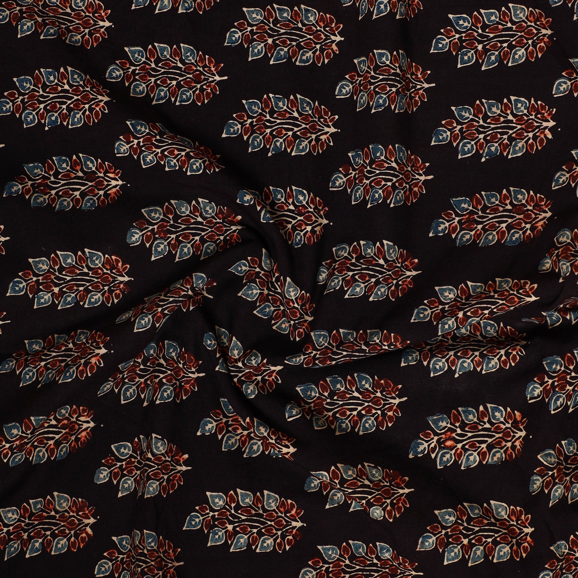 KACHCHH JI CHHAAP Black - Ajrakh Block Printed Cotton Precut Fabric 27 - view 2