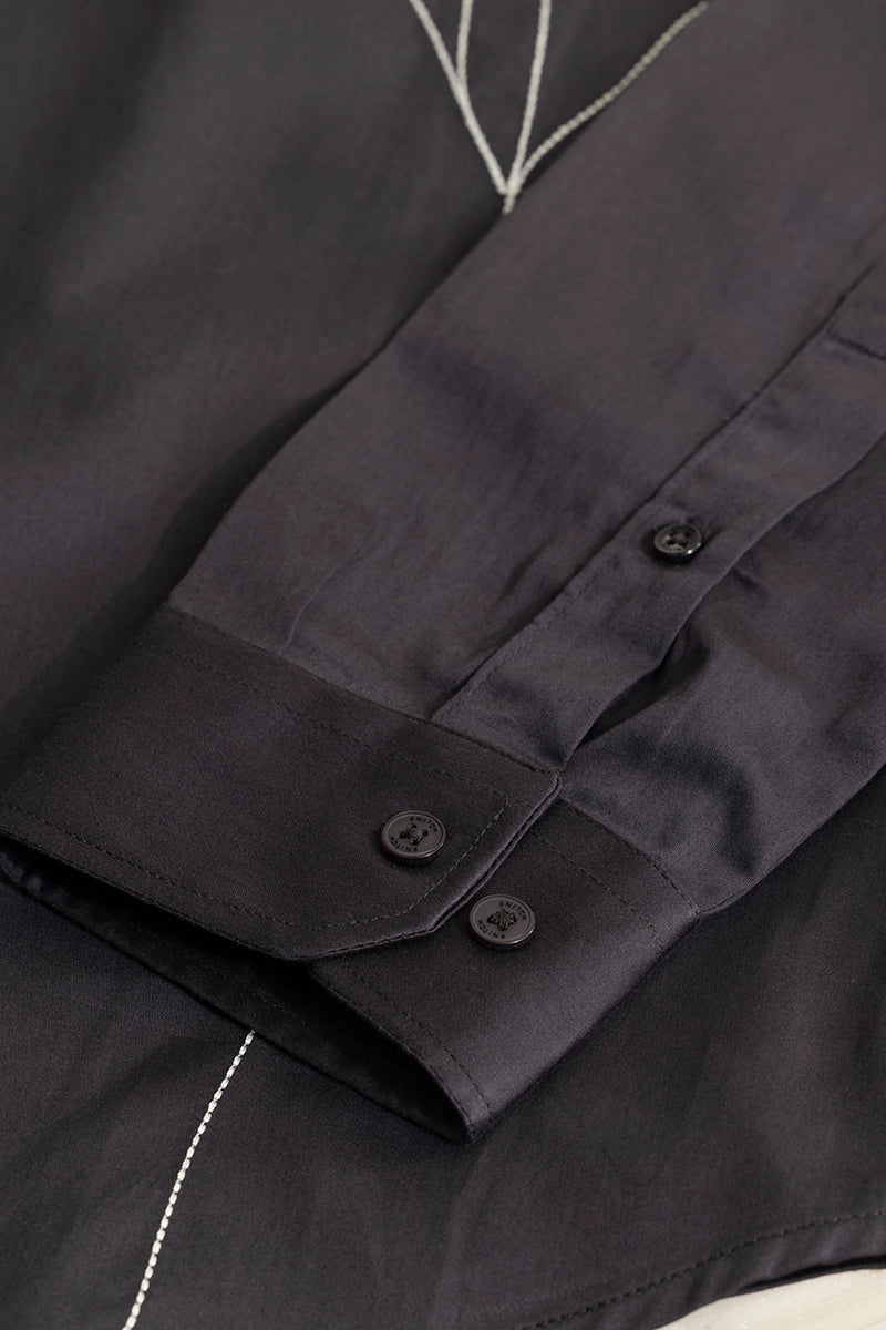 SNITCH Tulipa Embroidered Black Shirt - view 10