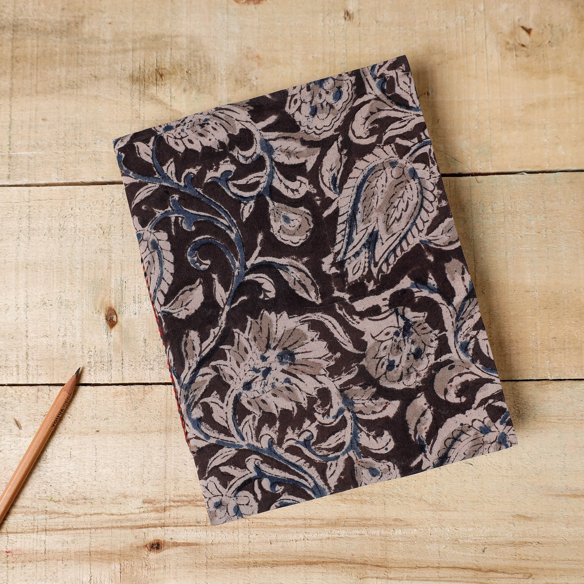 BINDAAS UNLIMITED Black - Kalamkari Fabric Cover Handmade Paper Notebook (9 x 7 in)