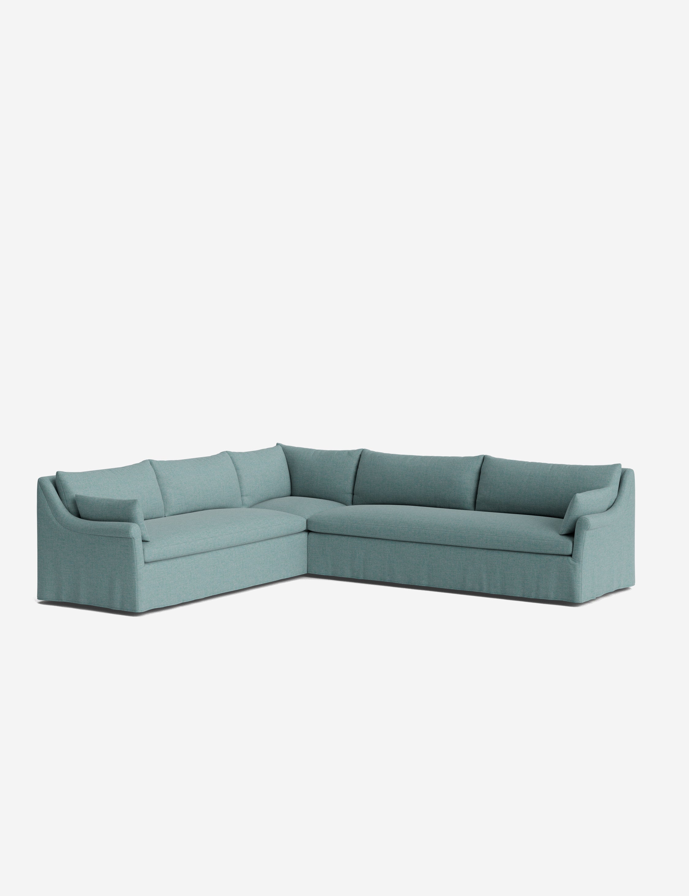 Lulu and Georgia Portola Rolled Arm Slipcover Corner Sectional Sofa - view 48