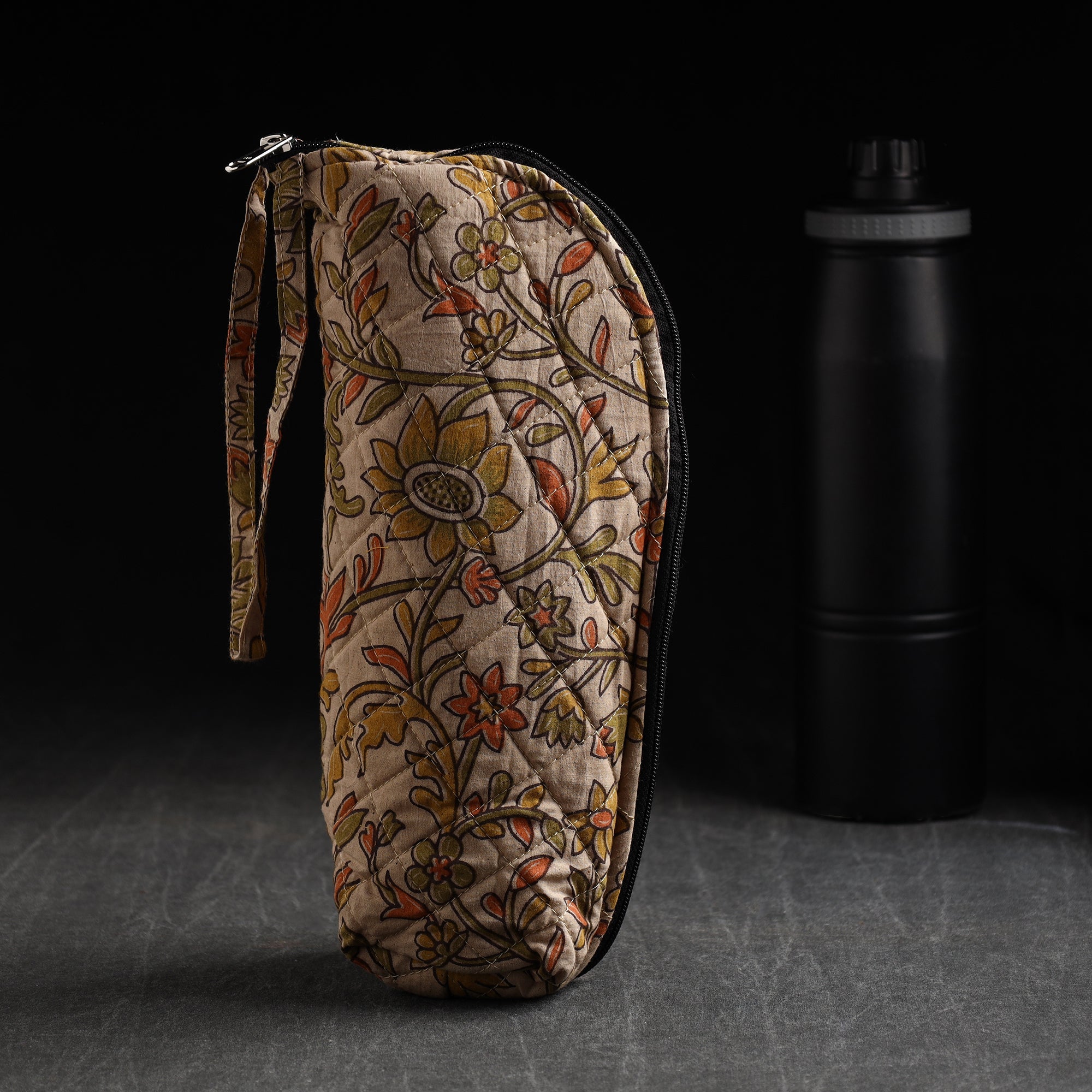 JALPARI Beige - Handmade Cotton 1L Water Bottle Cover 07